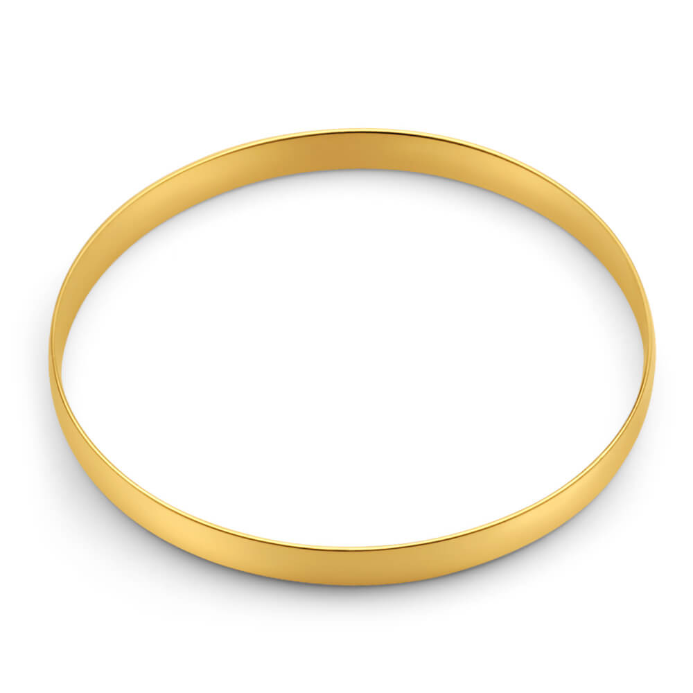 9ct Yellow Gold Bangle Bracelet for Women - Elegant & Durable 14K Gold Plated Jewelry - Perfect for Weddings, Parties & Everyday Wear