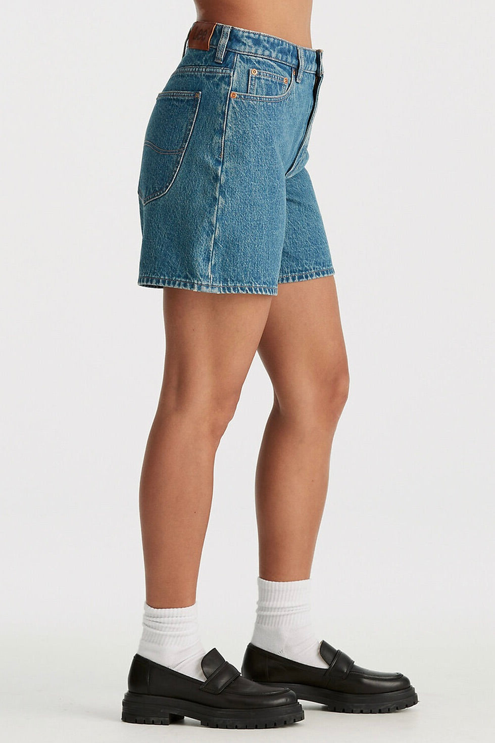 Indigo Pool Denim Mid Relaxed Shorts for Men - Comfortable Casual Wear for Summer, Beach, and Poolside Relaxation