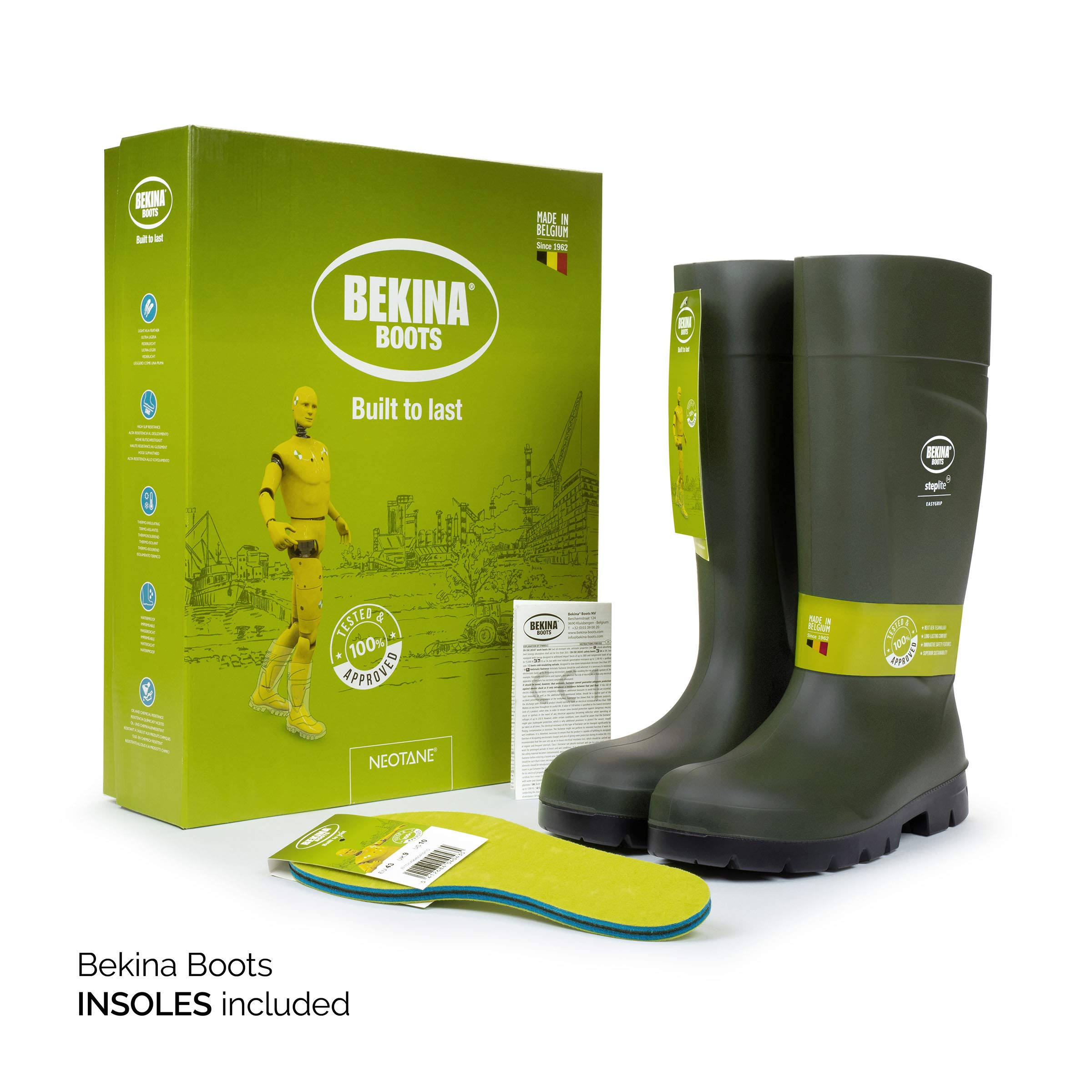Bekina Steplite EasyGrip S4 Safety Toe Wellington Boots for Men & Women - Lightweight Waterproof Steel Toe Work Boots with SRC Certified Non-Slip Sole - Ideal for Construction, Farming, and Outdoor Work