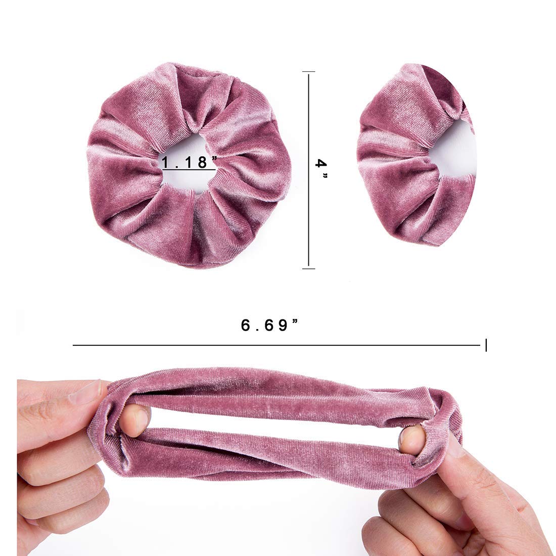 ALIBA COLLECTION 12 Pcs Velvet Scrunchies Hair Ties - Soft Elastic Flannel Hair Bands for Women, Gentle No-Slip Hair Accessories (Perfect for Workouts, Office, and Everyday Styling)
