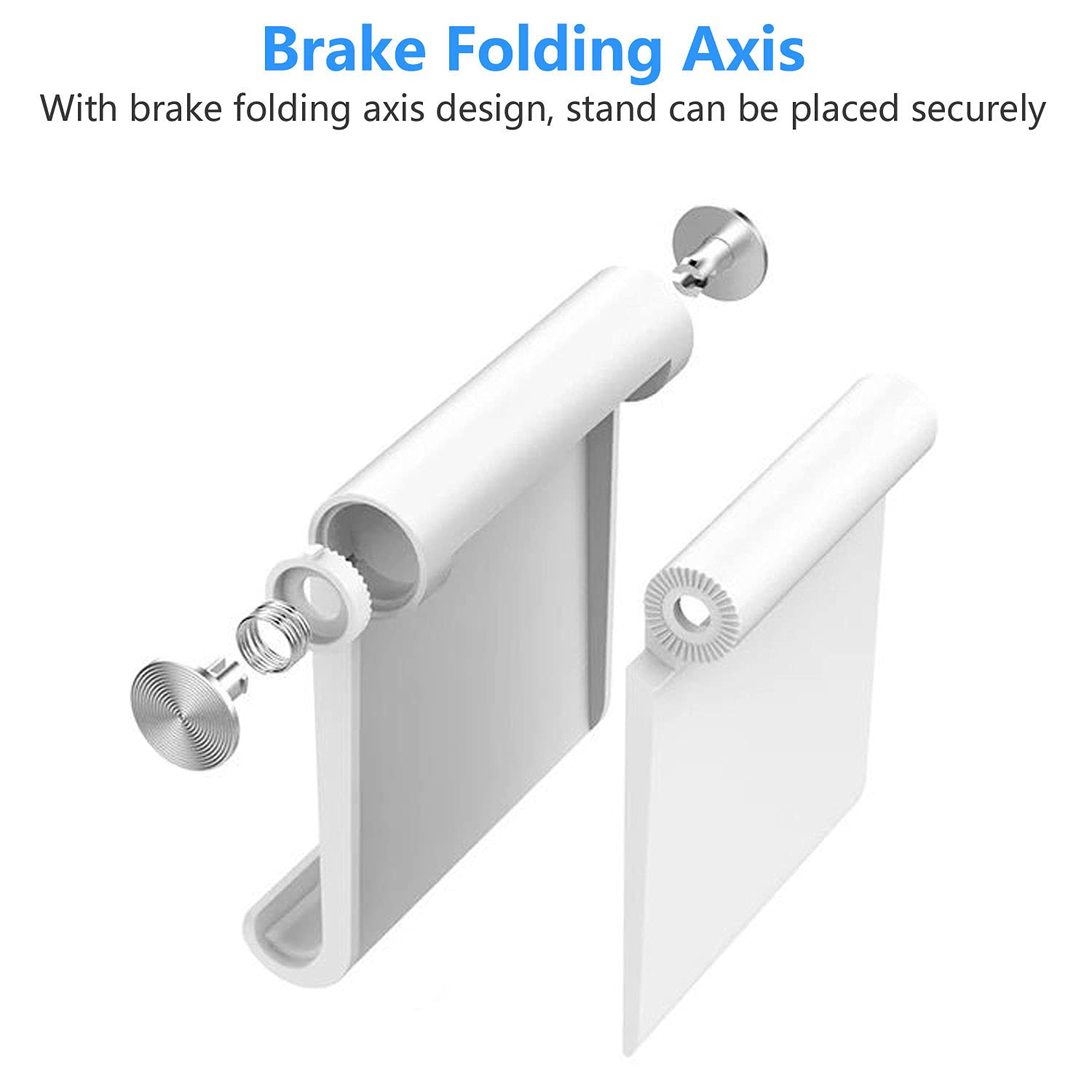 Adjustable Foldable Phone Stand Holder for Desk - Universal Cellphone Cradle Dock for iPhone, iPad, Tablet 4-7.9 Inch Smartphones (White) - Perfect for Office, Home, Video Calls & Hands-Free Viewing