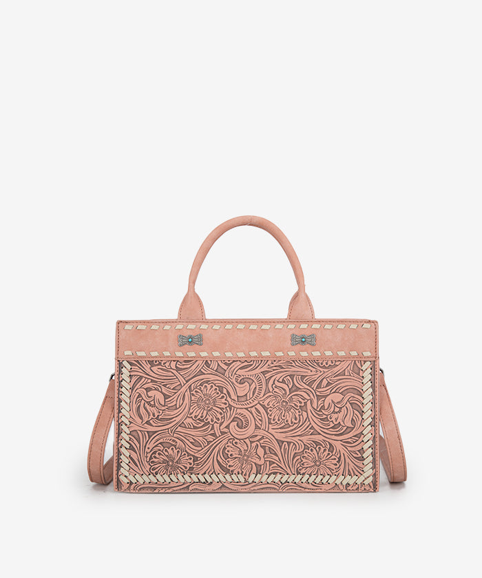 Montana West Floral Tooled Leather Tote Bag Set for Women - Stylish Handbag for Work, Travel & Everyday Use
