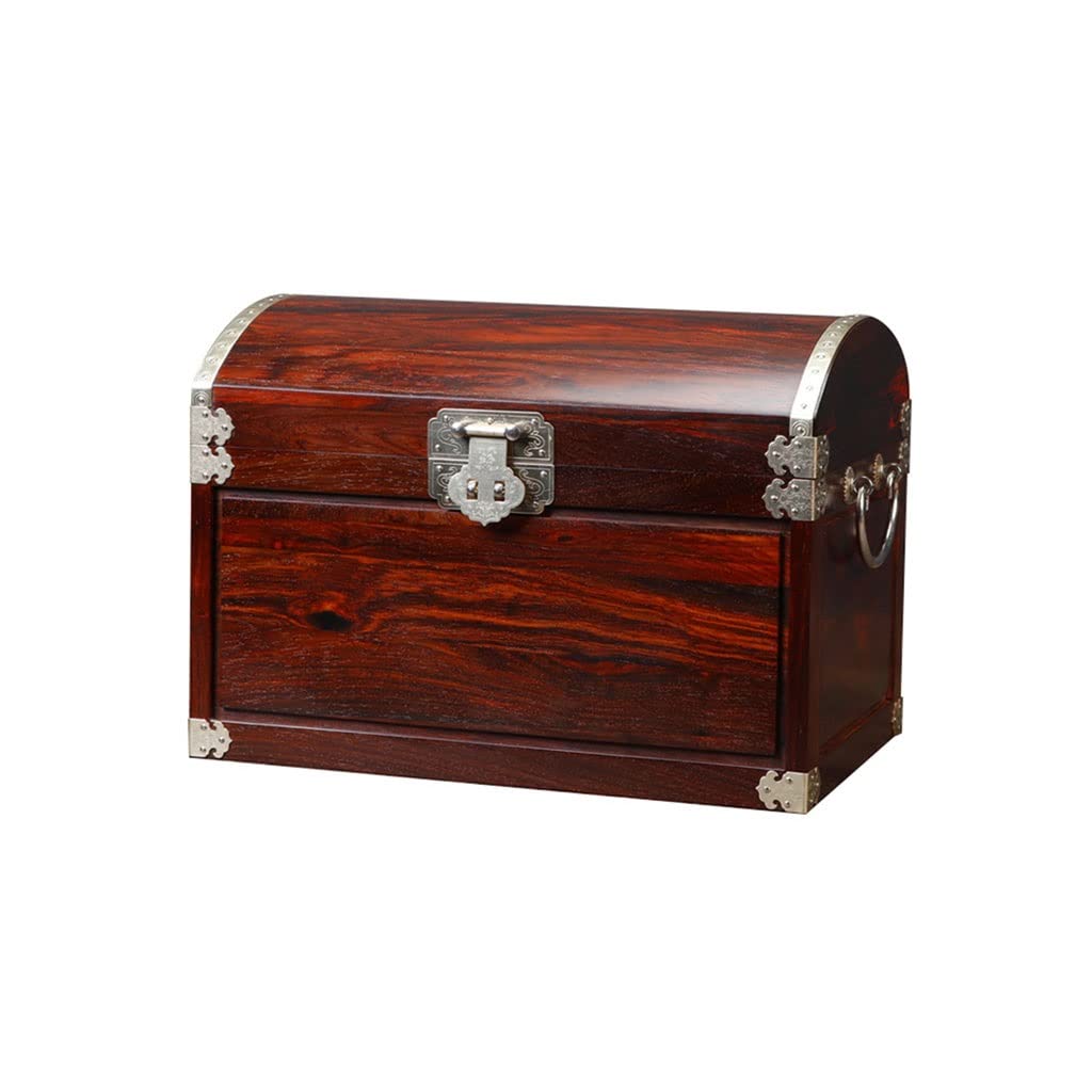 Solid Wood Jewelry Box - Chinese Retro Style Jewelry Organizer for Rings, Earrings, Necklaces & Watches (11.81 Inches) - Perfect for Bedroom Vanity, Travel & Gift Giving (Color: B)