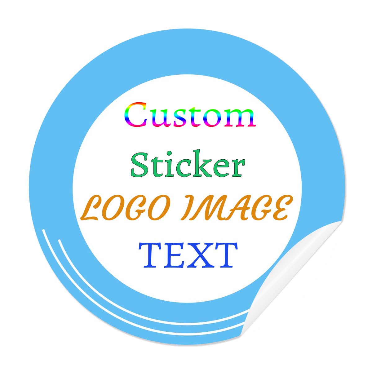 500 Pcs Custom Stickers Self-Adhesive Round Labels - Personalized Text/Image/Logo Decals for Business Branding, Christmas Gifts (1x1, 1.5x1.5, 2x2, 3x3 Inch) - Perfect for Packaging, Scrapbooking, DIY Crafts & Product Labeling