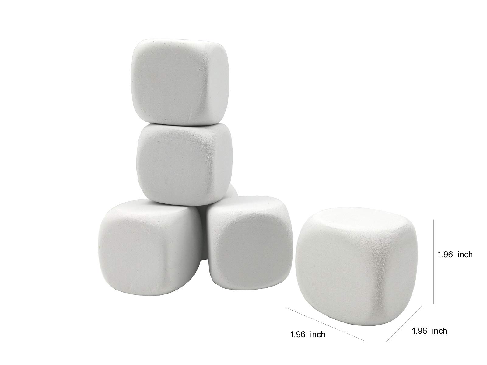 White EVA Foam Dice Blocks for Kids - 12PCS 1.96 Inch Safe Building Toys for Creative Painting, Graffiti Art & Party Games - Perfect for DIY Crafts, Classroom Activities & Birthday Party Decorations
