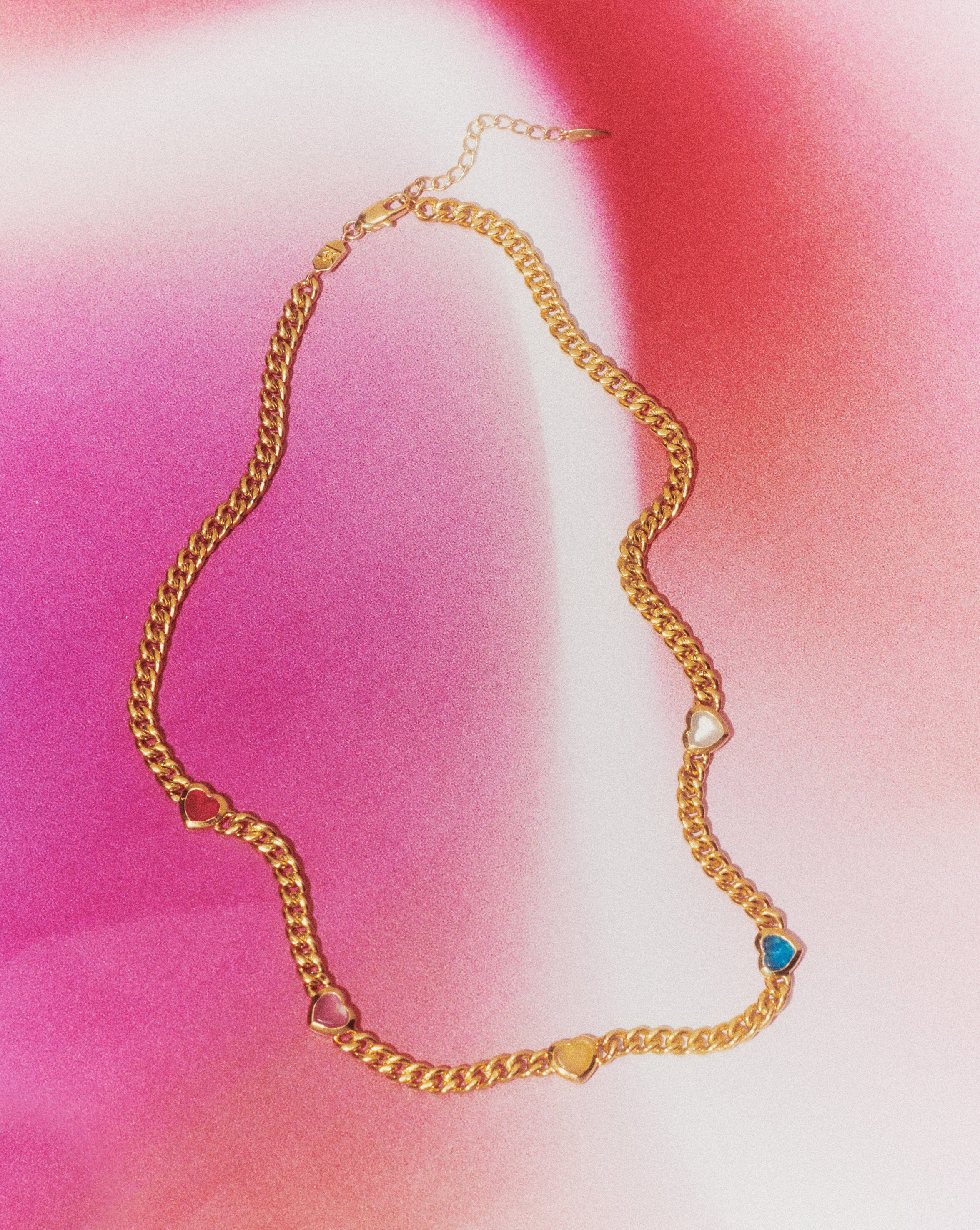 Jelly Heart Gemstone Charm Necklace - 18k Gold Plated Multi Quartz Crystal Pendant | Elegant Jewelry Gift for Women, Perfect for Valentine's Day, Anniversary & Special Occasions