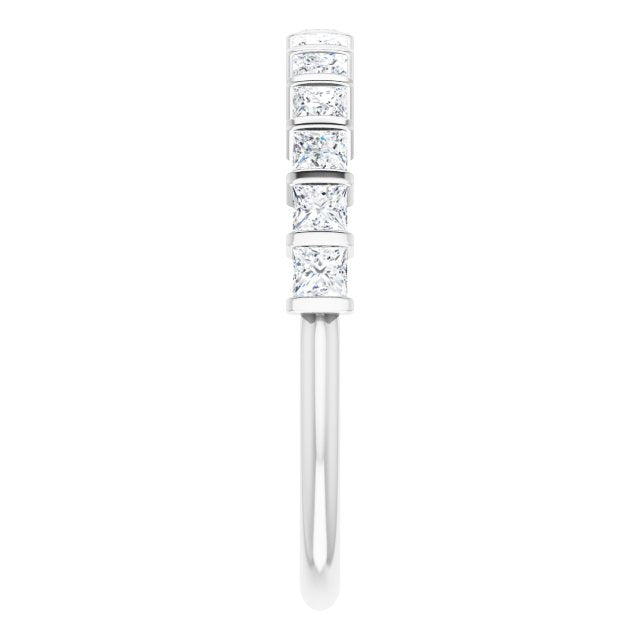 0.78 Carat Princess Cut Diamond Wedding Band Set - Anniversary Ring for Women - Perfect for Bridal Jewelry, Engagement Gift & Special Occasions