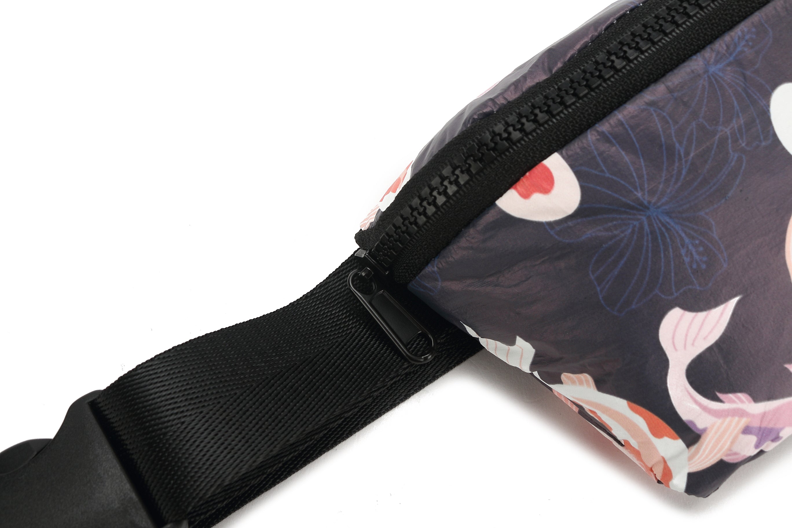 Waterproof Fanny Pack for Women & Men - Wai Wai Koi Navy Crossbody Bag - Perfect for Hiking, Travel, Running, and Outdoor Activities