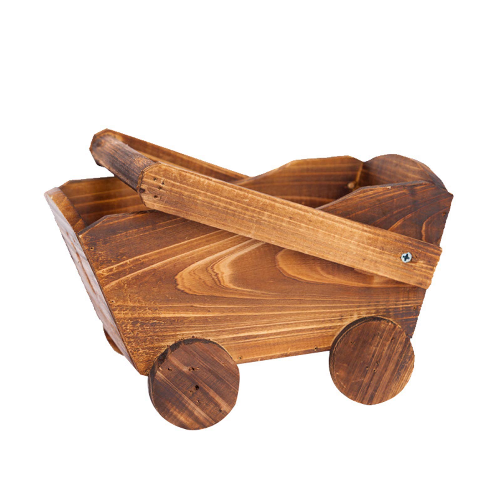 ASSR Wooden Small Cart Flower Pot - Multifunctional Wooden Minecart Planter for Indoor & Outdoor Plants | Decorative Garden Planter for Home, Patio, Balcony & Office Decor
