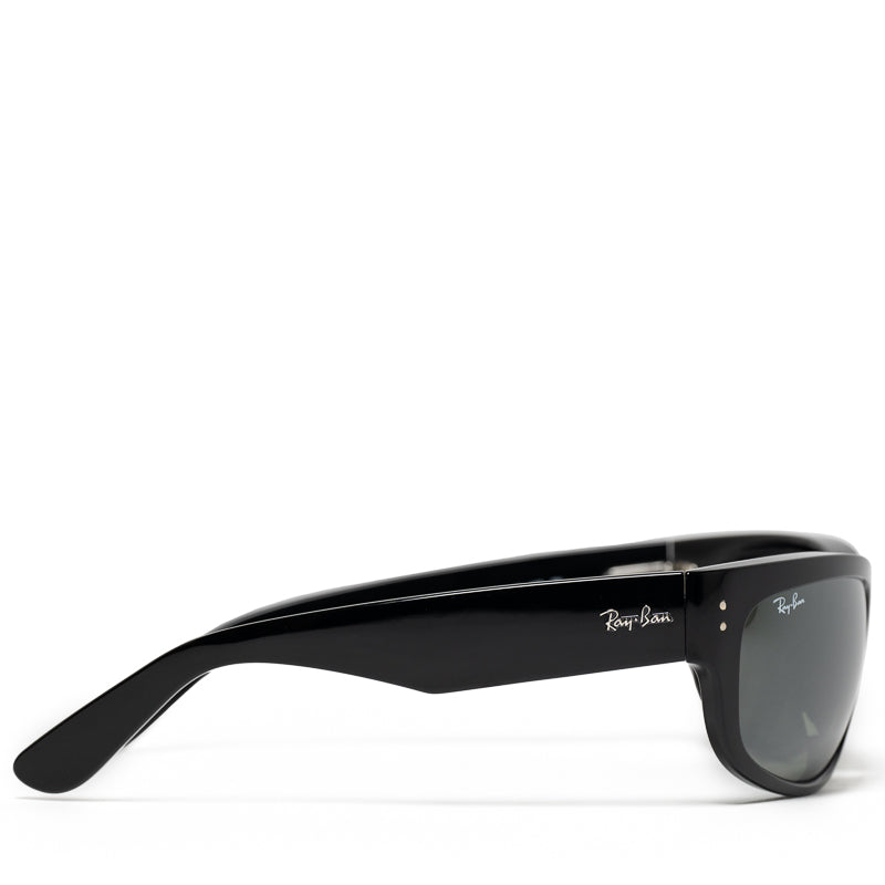 Ray Ban Mega Balorama Sunglasses - Black Frame with Mirror Silver Lenses - UV Protection & Polarized for Outdoor Activities, Driving, and Beach Wear