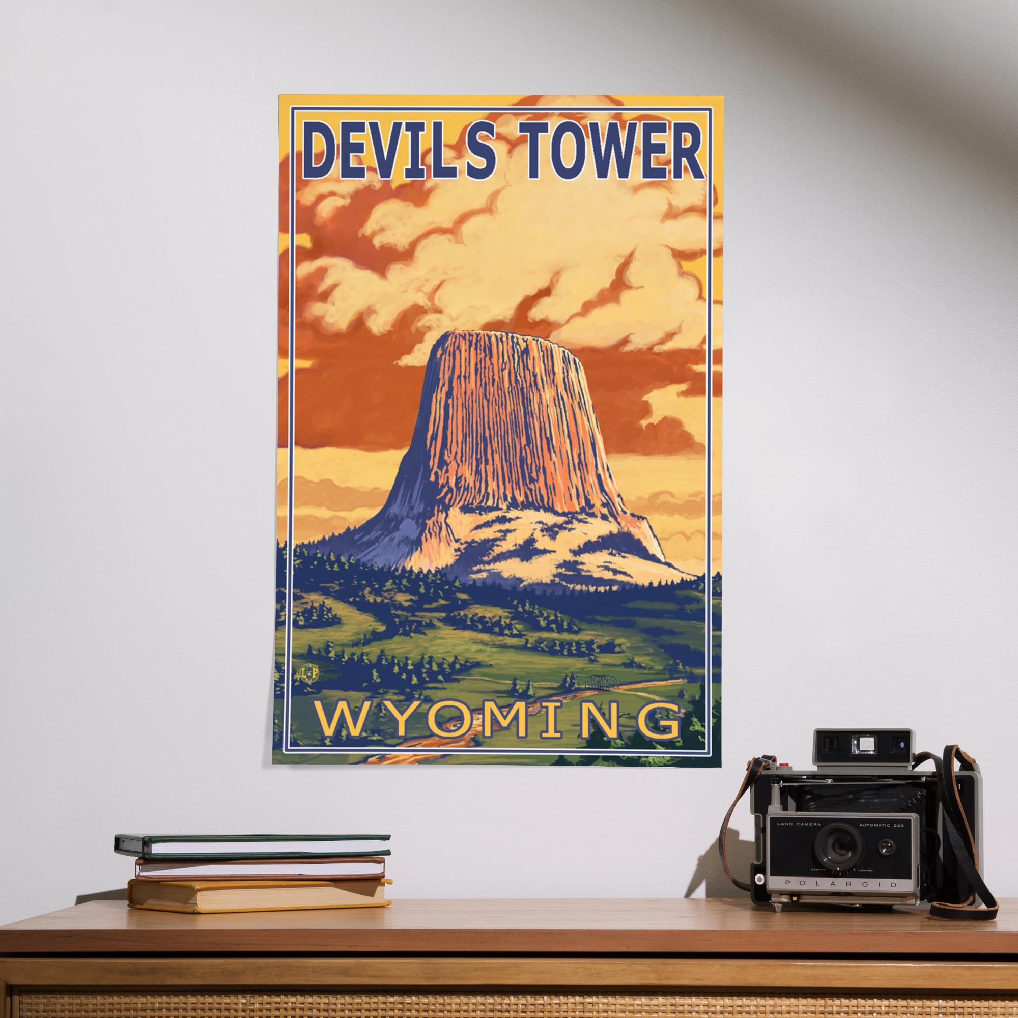 Lantern Press 16x24 Inch Premium Giclee Print - Devils Tower Wyoming Landscape Wall Art | Perfect for Home Decor, Office & Living Room Wall Decorations