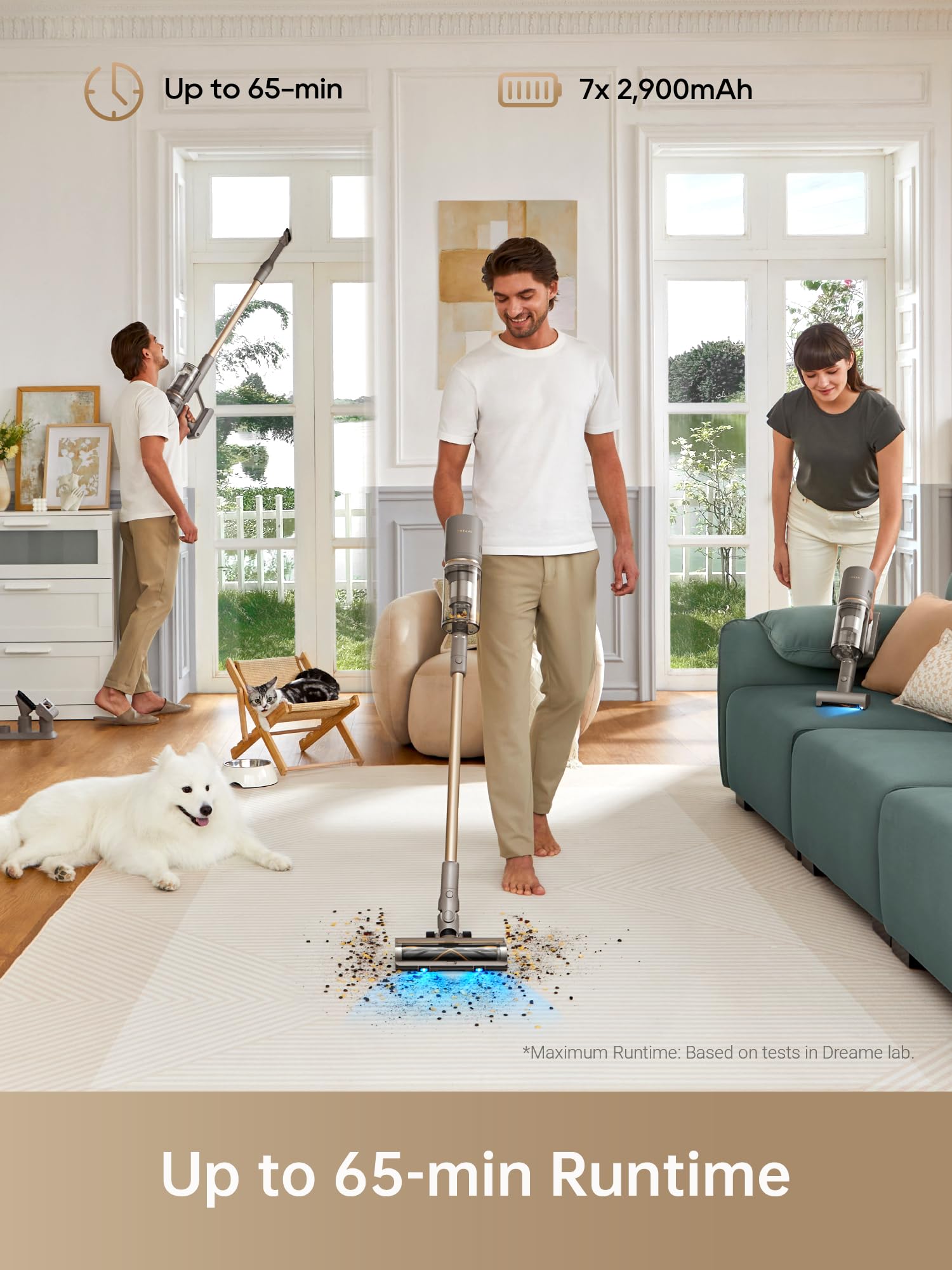 DREAME Z10 Station Cordless Vacuum Cleaner with 2.5L Auto Dust Base | Smart Stick Vacuum for Carpet, Hardwood & Tile Floors | Powerful Pet Hair Removal | Lightweight Home Cleaning for Living Room, Bedroom & Office