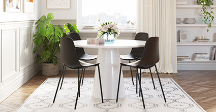 Isla Dining Chair - Modern Wooden Dining Room Chairs Set of 2, Comfortable Upholstered Seat with Sturdy Metal Legs - Perfect for Kitchen, Dining Room, Breakfast Nook & Home Decor