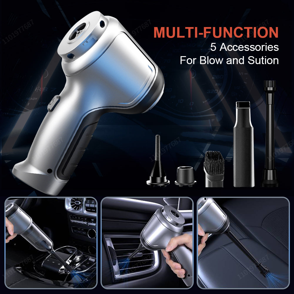 ANYCO Anymob Basic Mini Cordless Vacuum Cleaner - Lightweight Handheld Vacuum with 5 Filters (Silver) | Perfect for Car, Home, Office & Pet Hair Cleaning