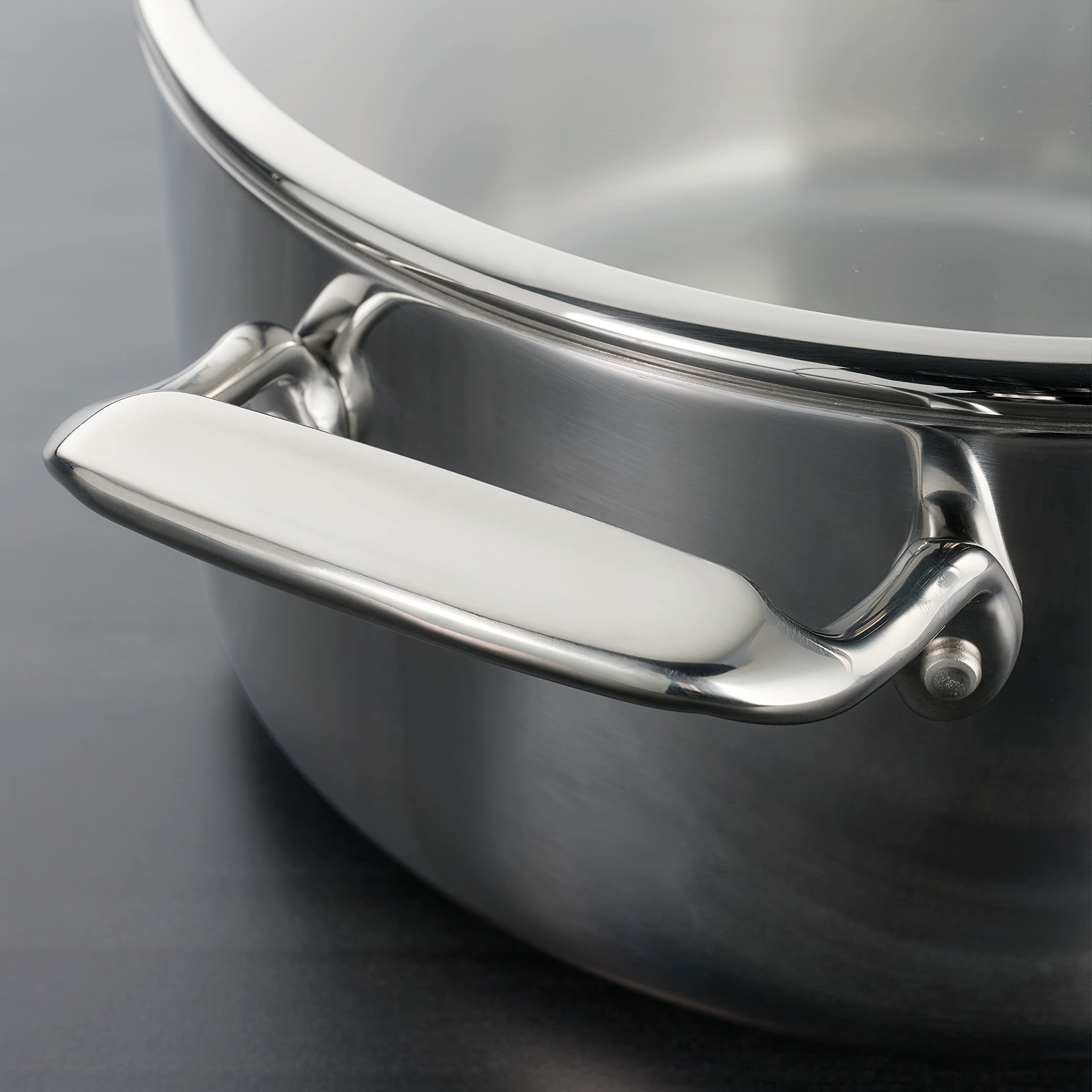 Tramontina Tri-Ply Clad Stainless Steel 6-Quart Saute Pan with Glass Lid - Induction Ready, Dishwasher Safe, NSF Certified Cookware - Perfect for Sautéing, Frying & Simmering - Made in Brazil