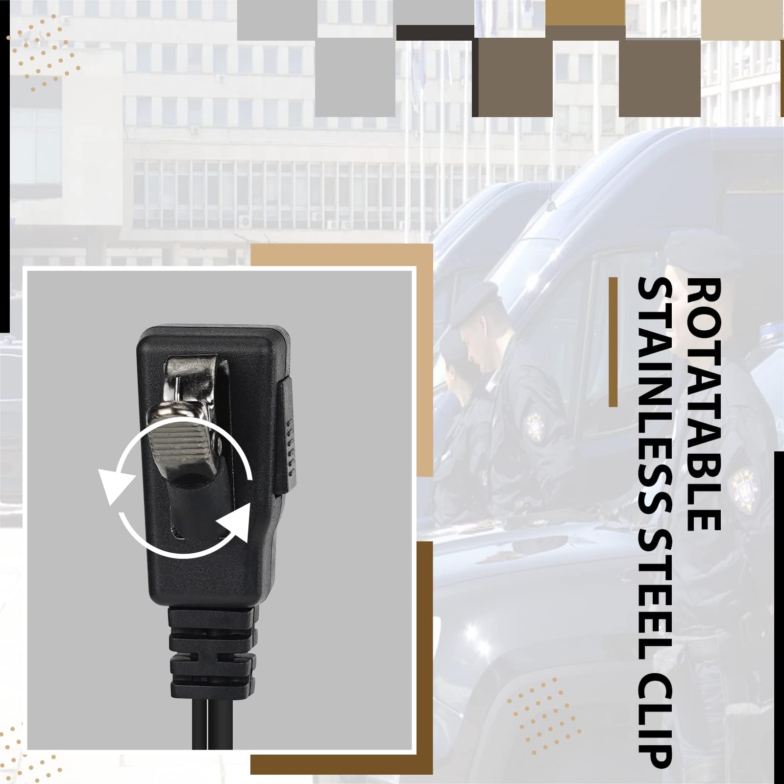 Retevis In-Ear Walkie Talkie Earpiece with Microphone - 2 Pack Coil Tube 2 Pin Headset for Motorola CP100D CP185 CP200 CP200D GP300 GP2000 BRP40 A8 HYT TC610 Two Way Radios - Perfect for Security Guards, Construction Workers & Event Staff Communication