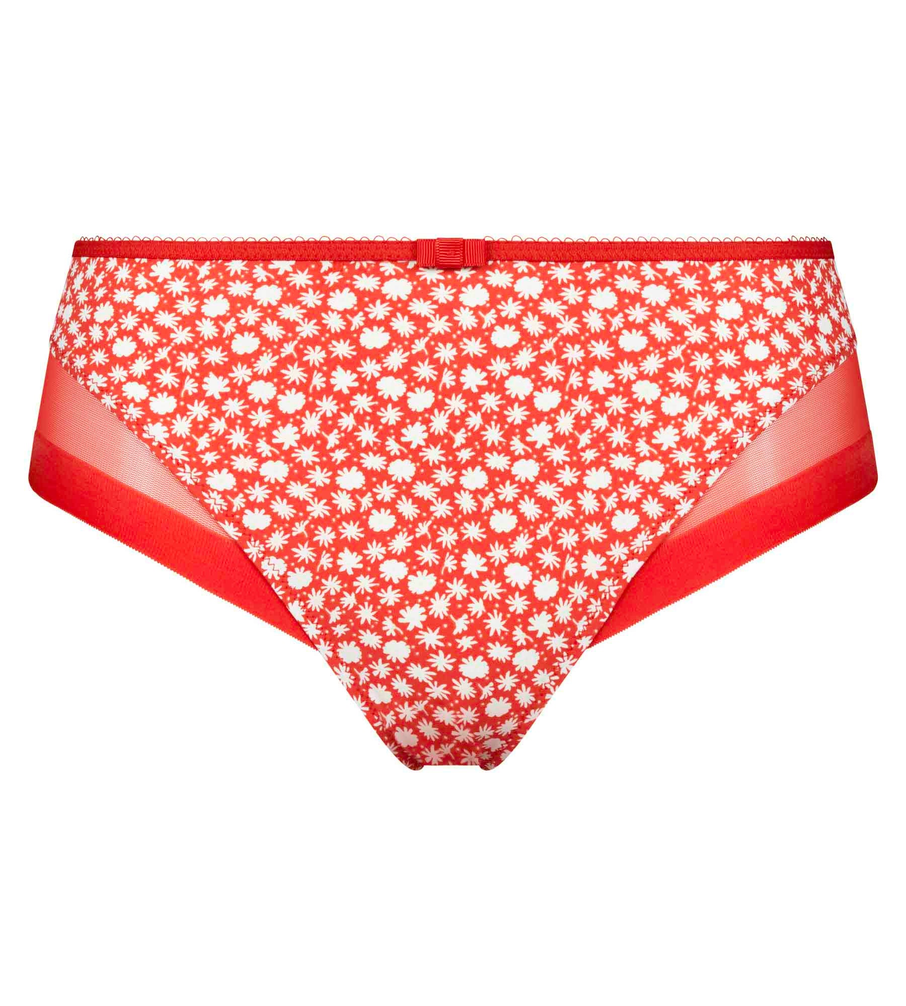 Women's Slip with Microfiber and Tulle Floral Red Lace Trim - Comfortable Underwear for Dresses, Skirts & Formal Occasions