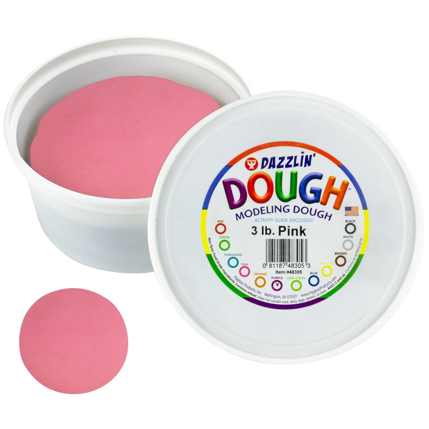 Hygloss 3lb Play Modeling Dough - Non-Toxic & Unscented Art Clay for Kids - Easter Basket Stuffer, Classroom Supplies & Party Favors - Perfect for Arts & Crafts, Sensory Play & Creative Learning Activities (Pink)