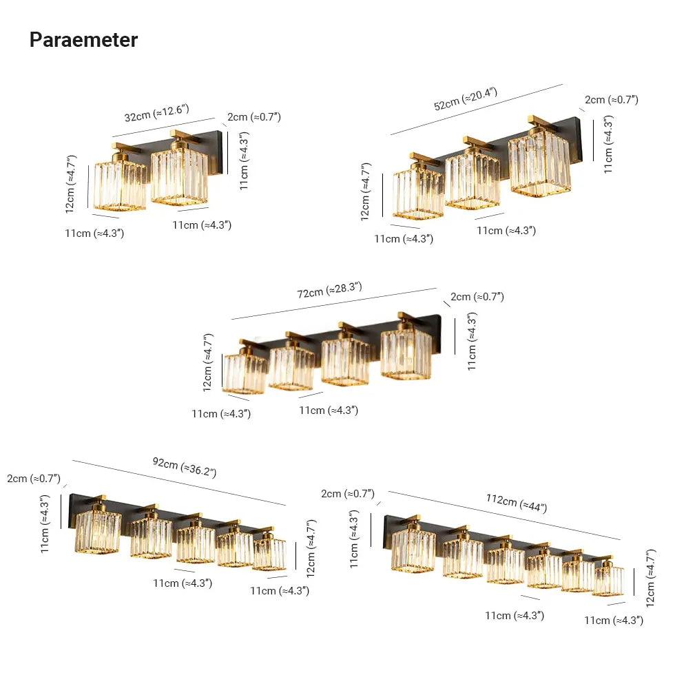 Elegant Gold Crystal Wall Sconces for Bathroom - Modern Vanity Lighting for Spa, Powder Room & Home Decor
