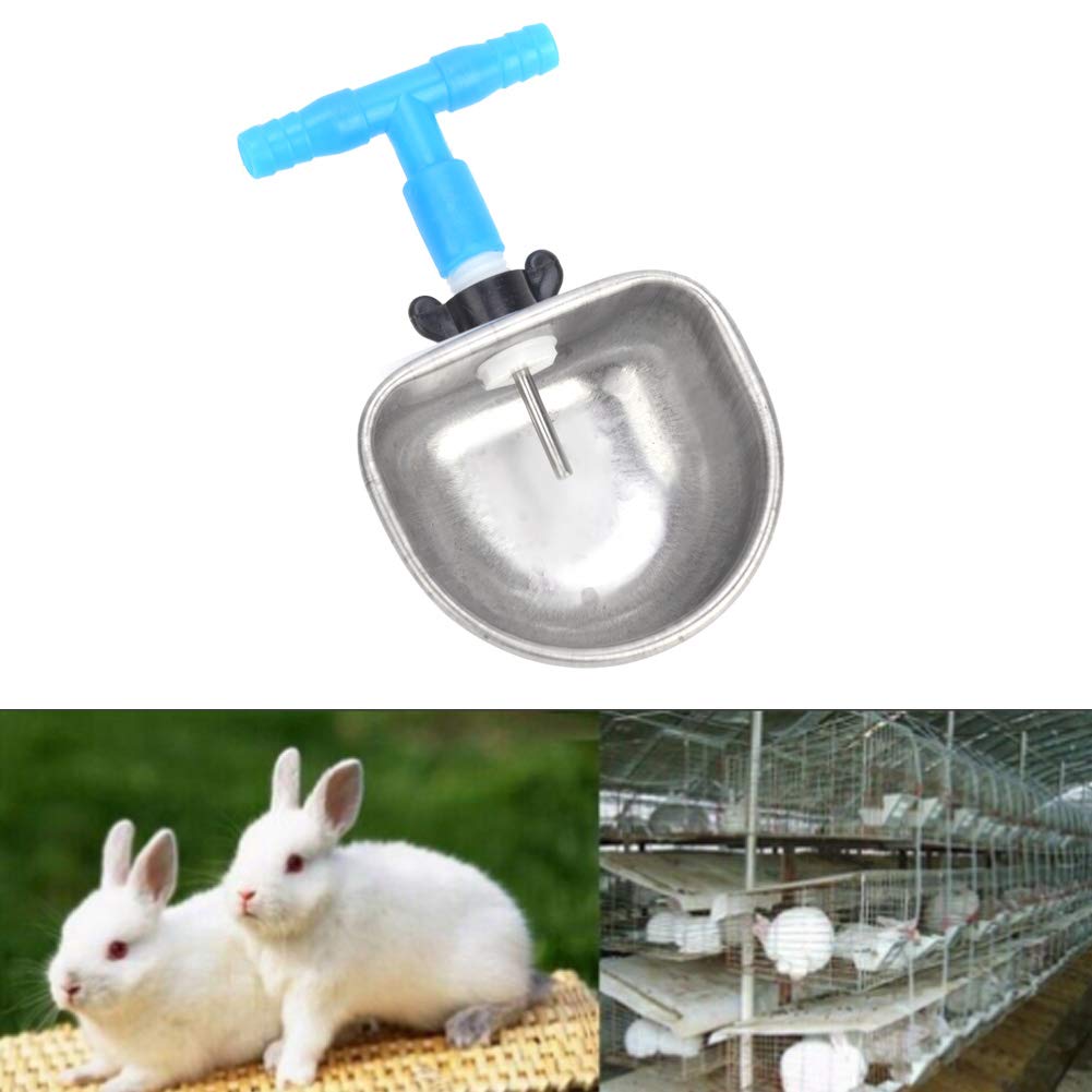 10Pcs Stainless Steel Rabbit Water Bowl Set - Durable Drinking & Feeding Accessories for Small Animals, Marten, Farm Use - Ideal for Cages, Hutches, and Outdoor Enclosures
