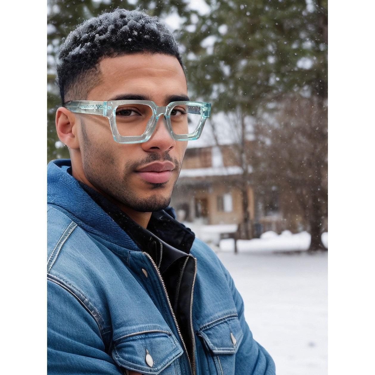Stylish River Geometric Eyeglasses for Men & Women - Trendy Square Frame Glasses for Reading & Fashion - Perfect for Office, Driving, and Daily Wear