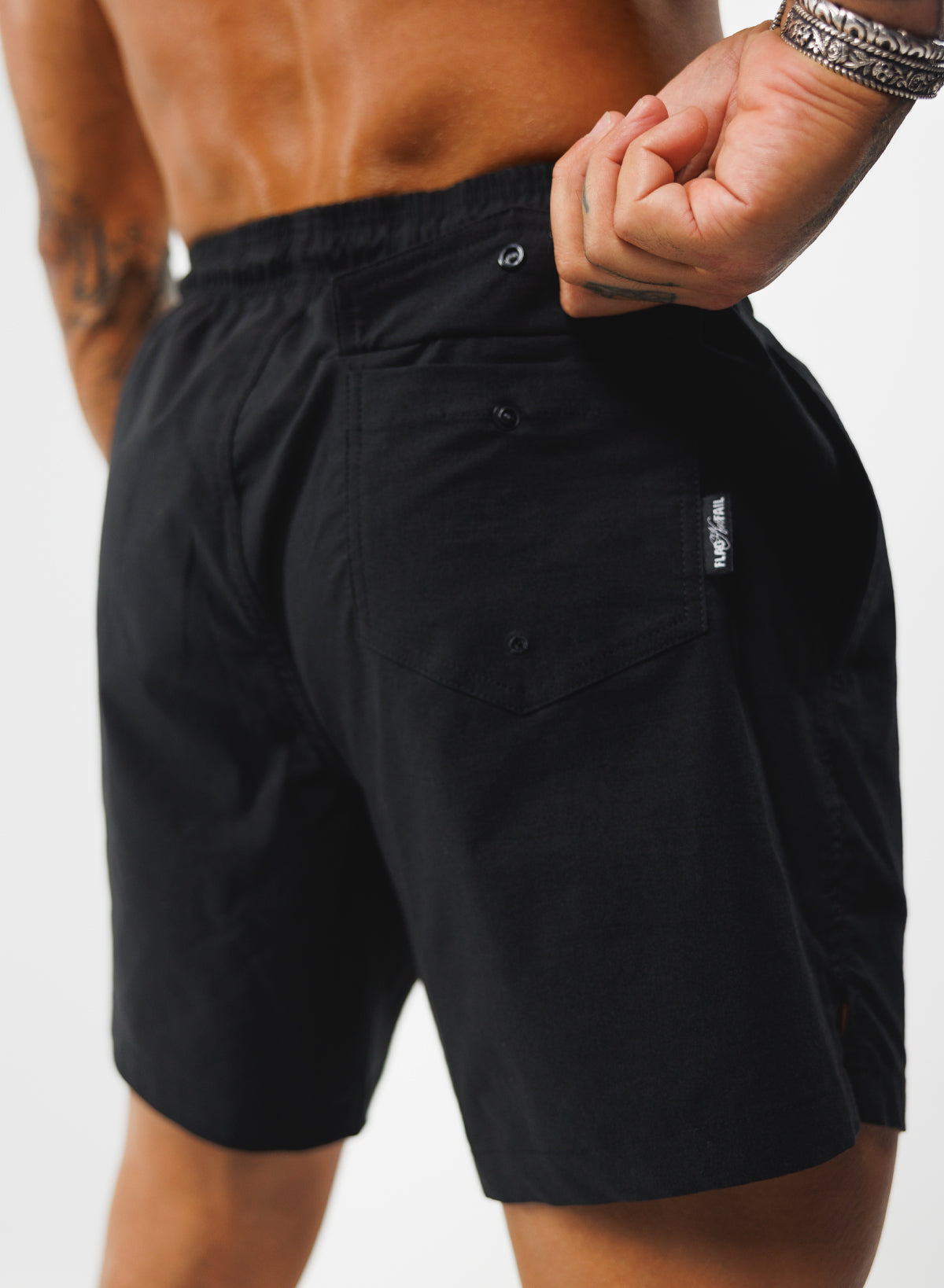 **Men's FNF Board Shorts - Quick-Dry Swim Trunks for Beach, Surfing & Swimming - Black**