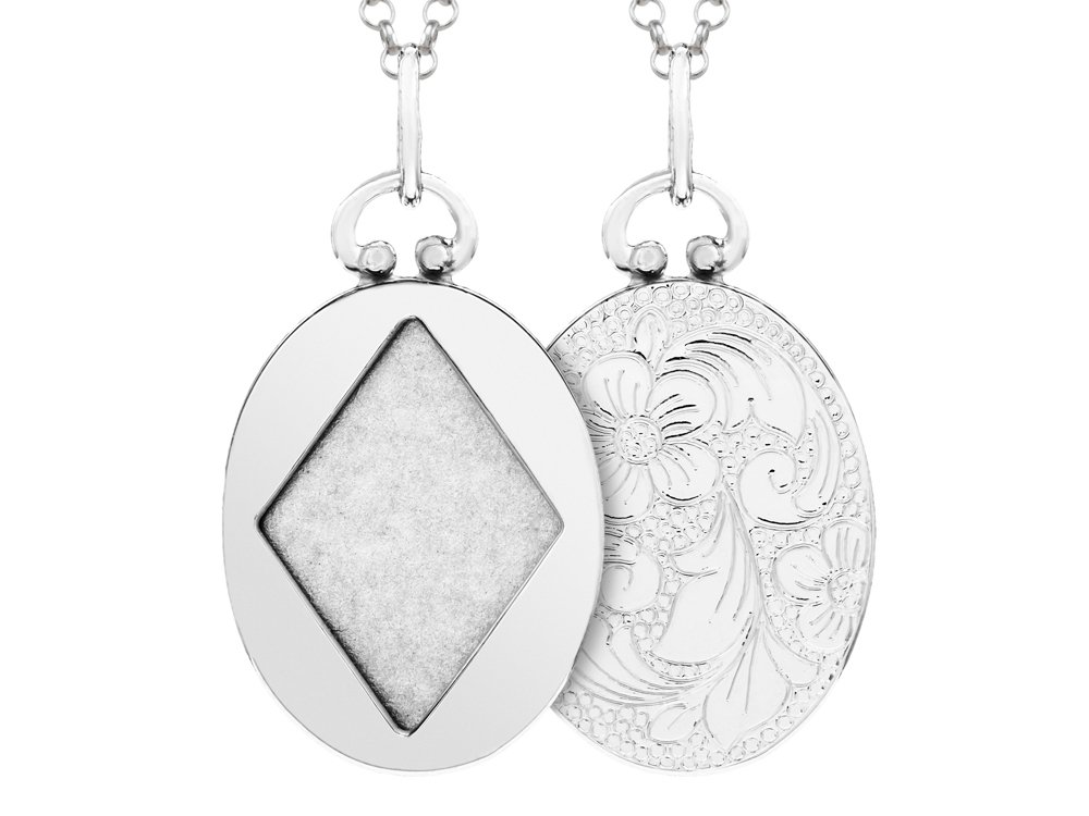 Sterling Silver Oval Picture Charm Pendant Necklace for Women - Personalized Photo Locket Jewelry Gift for Mom, Wife, Girlfriend | Birthday, Anniversary, Valentine's Day Present