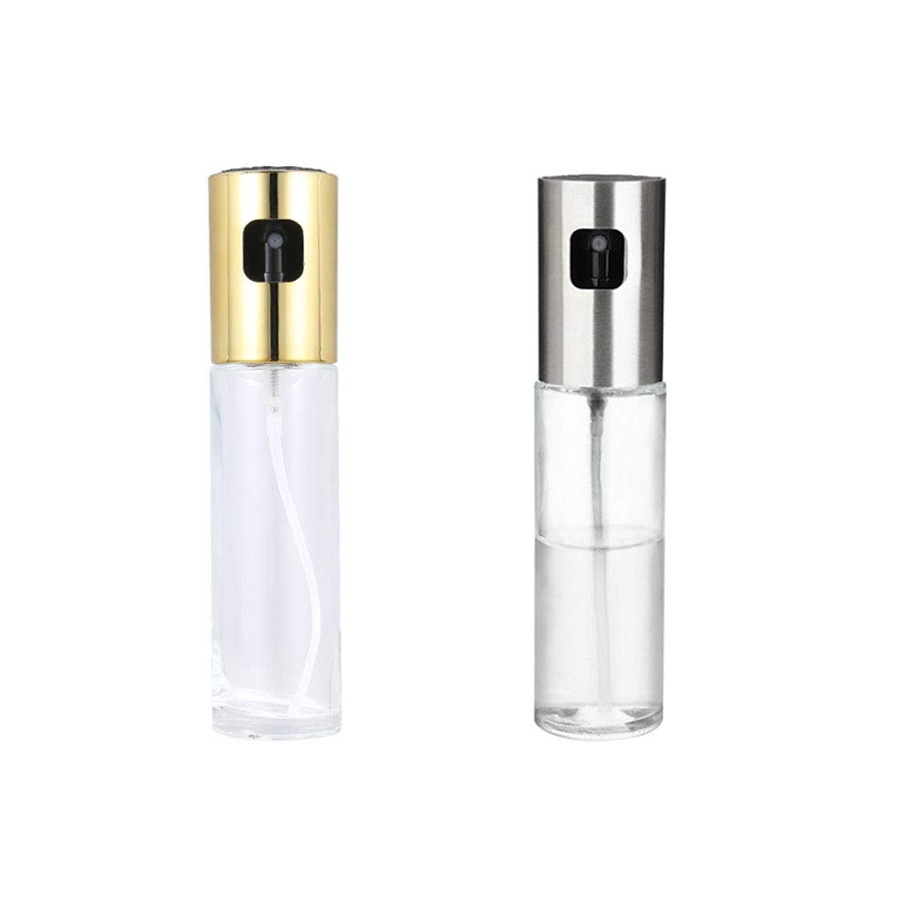 WOIWO 2 Pack Glass Oil Spray Bottle for Cooking - Leakproof BBQ Oil Dispenser with Pressure Pump for Vinegar, Soy Sauce & Salad Dressing - Perfect for Grilling, Baking & Kitchen Use
