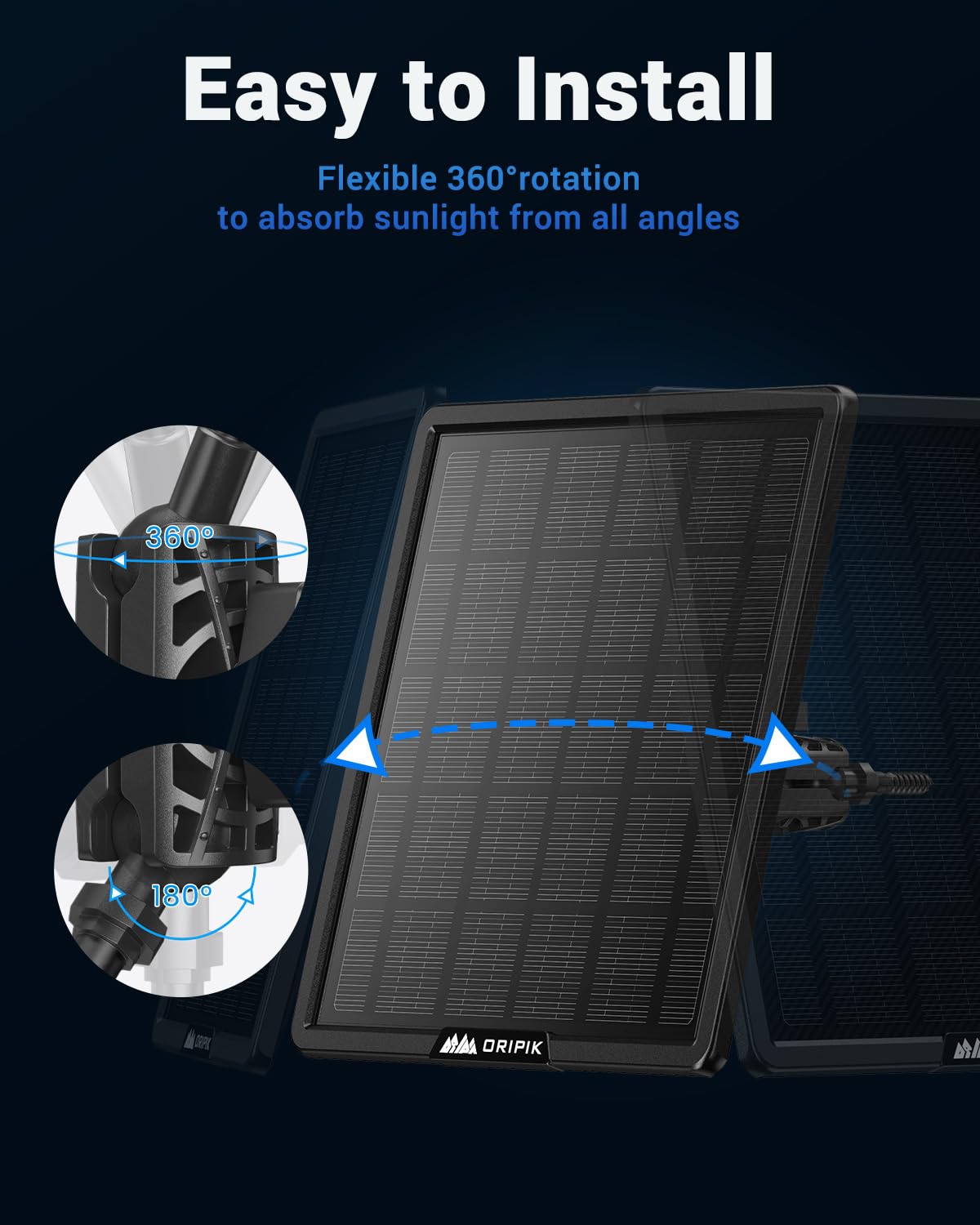 6V/9V/12V Solar Panel Charger Kit for Trail Cameras - 15000mAh Rechargeable Lithium Battery with USB-A/USB-C Ports, IP66 Waterproof - Perfect for Wildlife Monitoring, Hunting & Outdoor Security