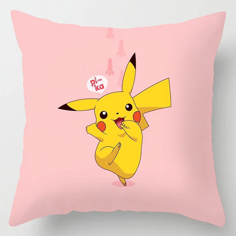Pokemon Pillow & Cushion Covers - Soft Anime Character Bedding Decor for Kids Room, Gaming Chair, Sofa & Car Accessories