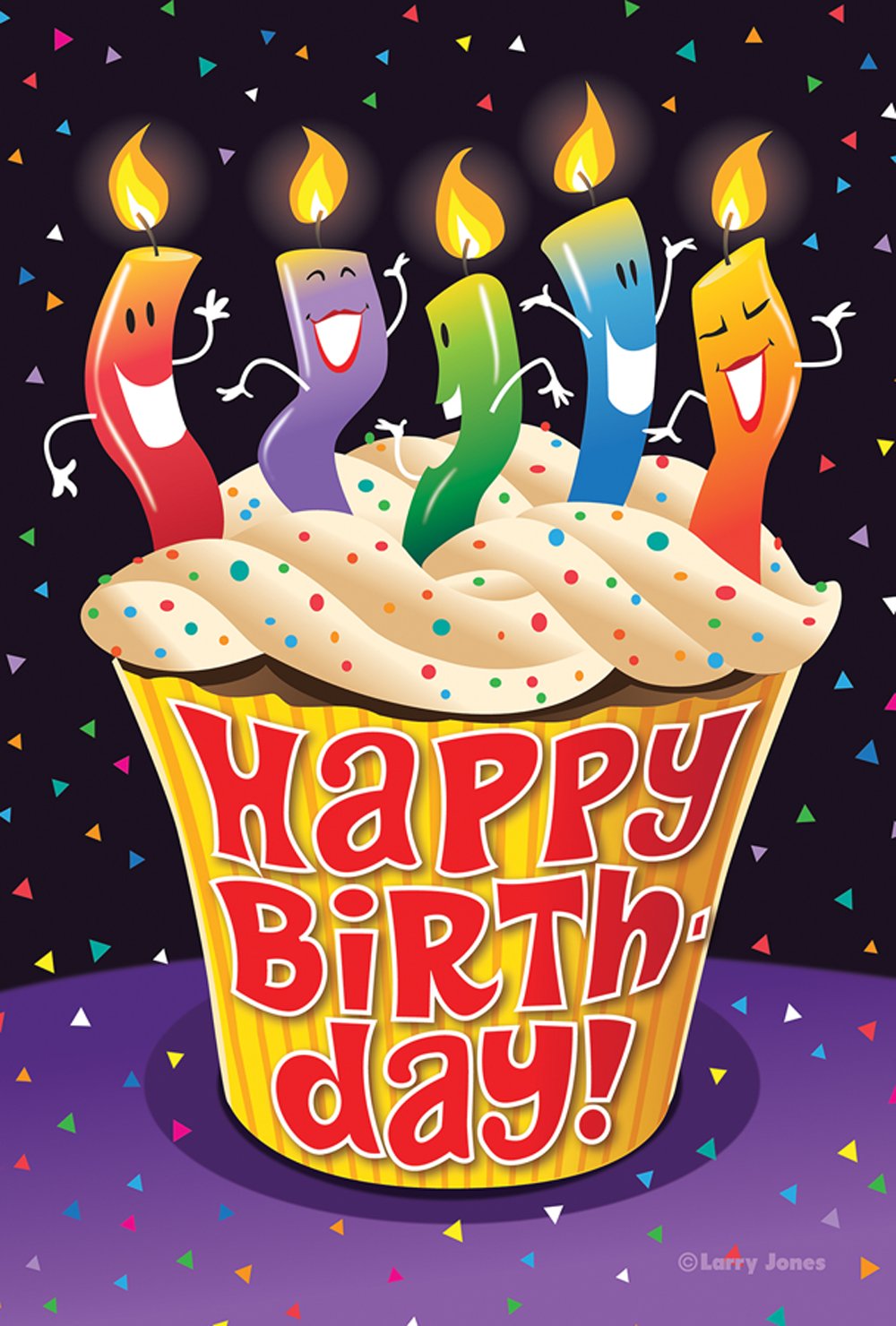 Toland Home Garden 109810 Happy Birthday Cupcake Double Sided Garden Flag - 28x40 Inch Outdoor Yard Decoration for Birthday Parties, Housewarming & Outdoor Celebrations