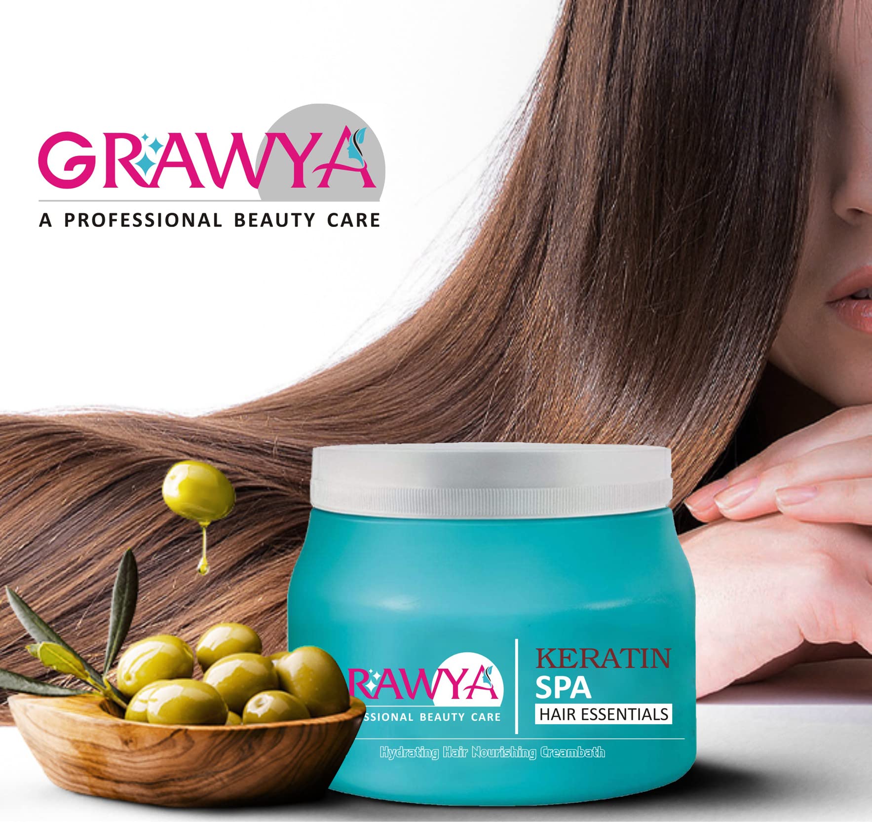 Grawya Professional Keratin Spa Hair Treatment - 500g for Smooth, Shiny & Frizz-Free Hair at Home or Salon