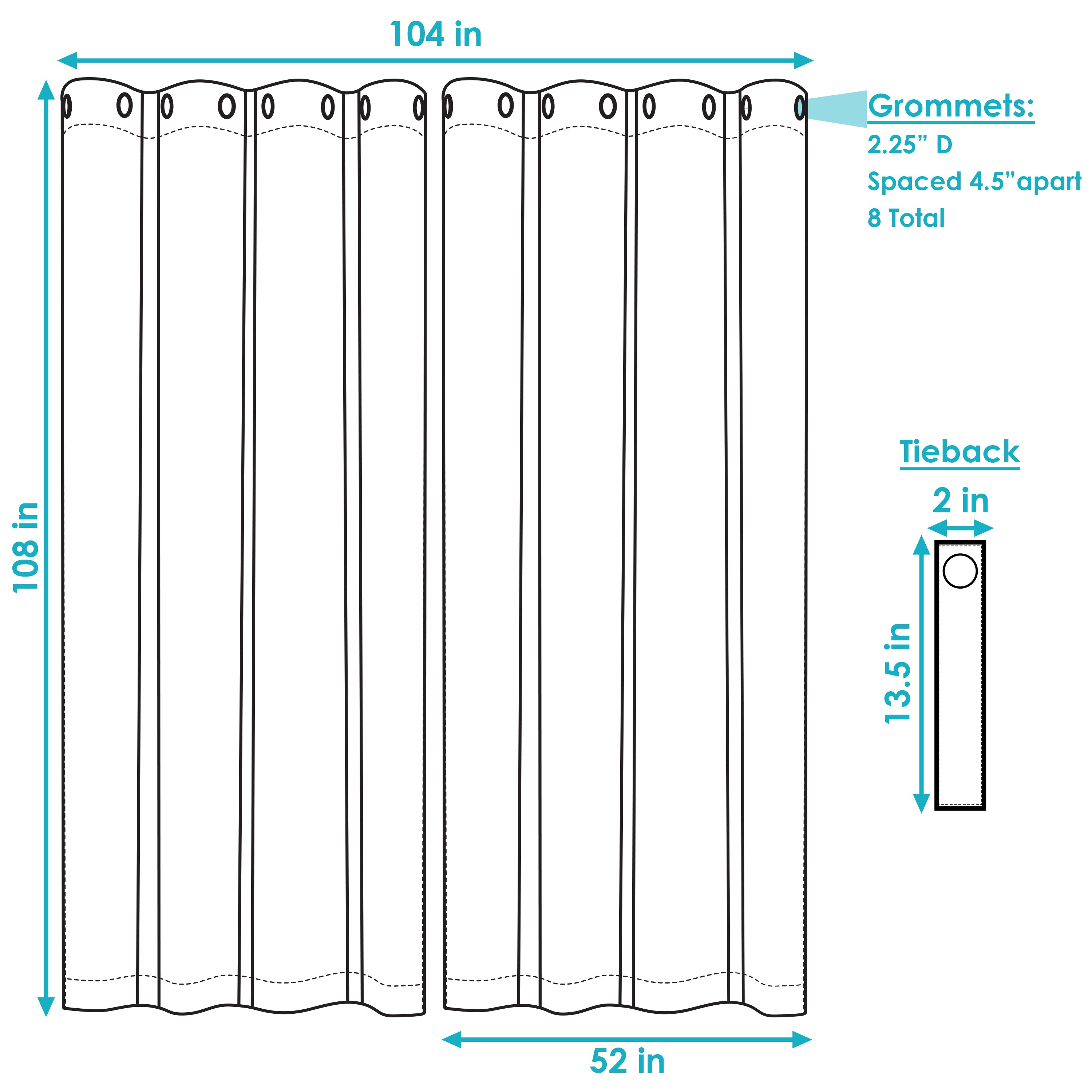 Blackout Curtain Panels with Grommet Top for Bedroom & Living Room - Sun Blocking Thermal Insulated Drapes by Sunnydaze Outdoor - Perfect for Home, Office, and Nursery