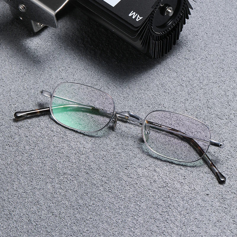 Stylish Black Titanium Oval Full Rim Eyeglasses for Women - Lightweight & Durable Frame (GS503) - Perfect for Office, Reading & Everyday Wear
