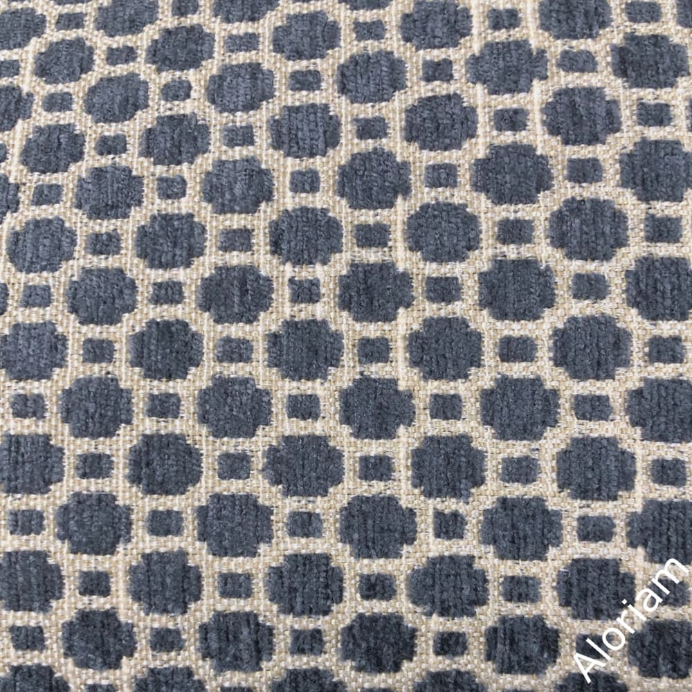 Chelsea Slate Blue Geometric Chenille Pillow Cover - Soft Decorative Throw Pillow Case for Sofa, Bed, Couch - Home Decor Accent for Living Room, Bedroom