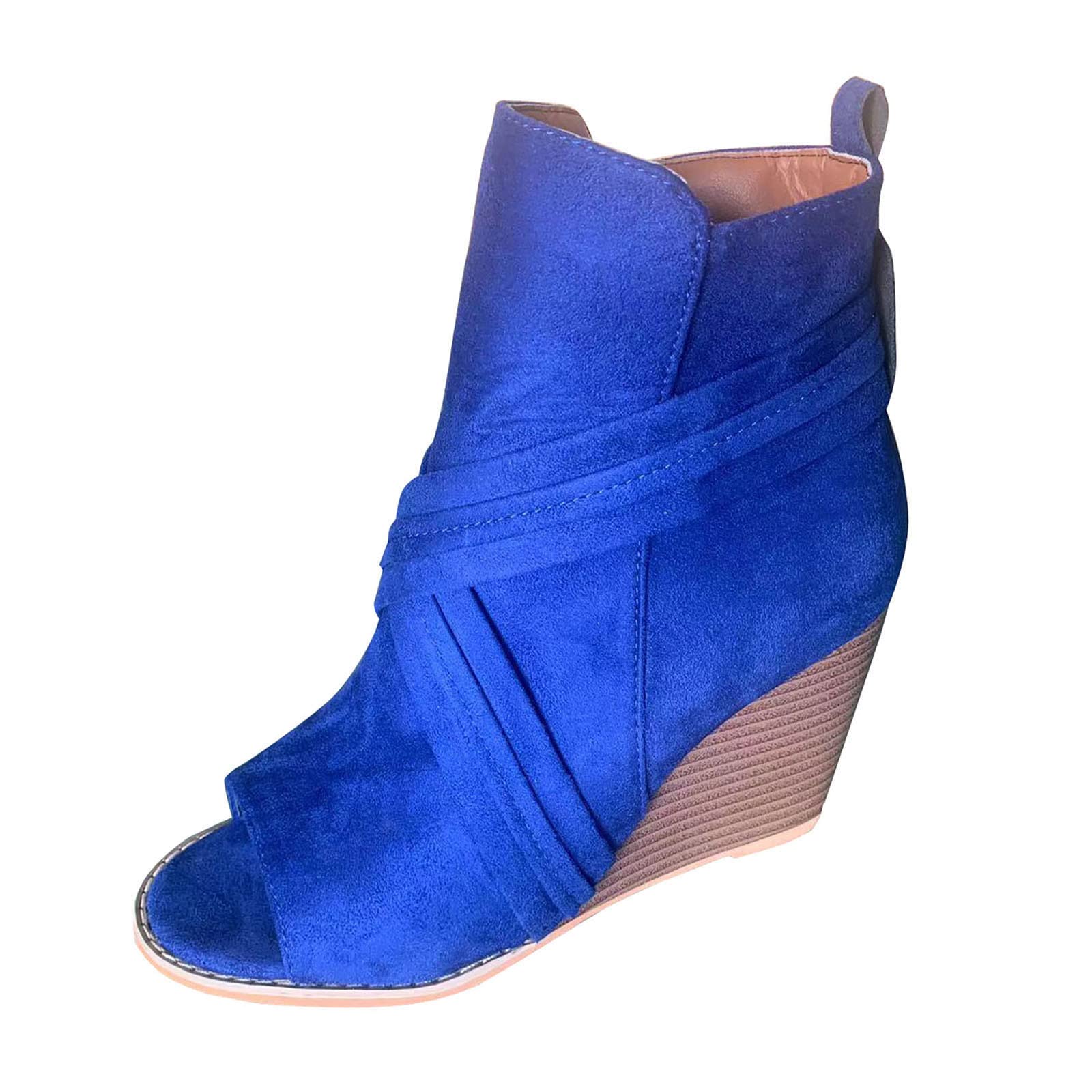 Roman Women's Casual Sandals with Zippers - Fashion Wedge Sandals for Women (Size 12) - Perfect for Summer Outings, Beach Vacations & Everyday Wear