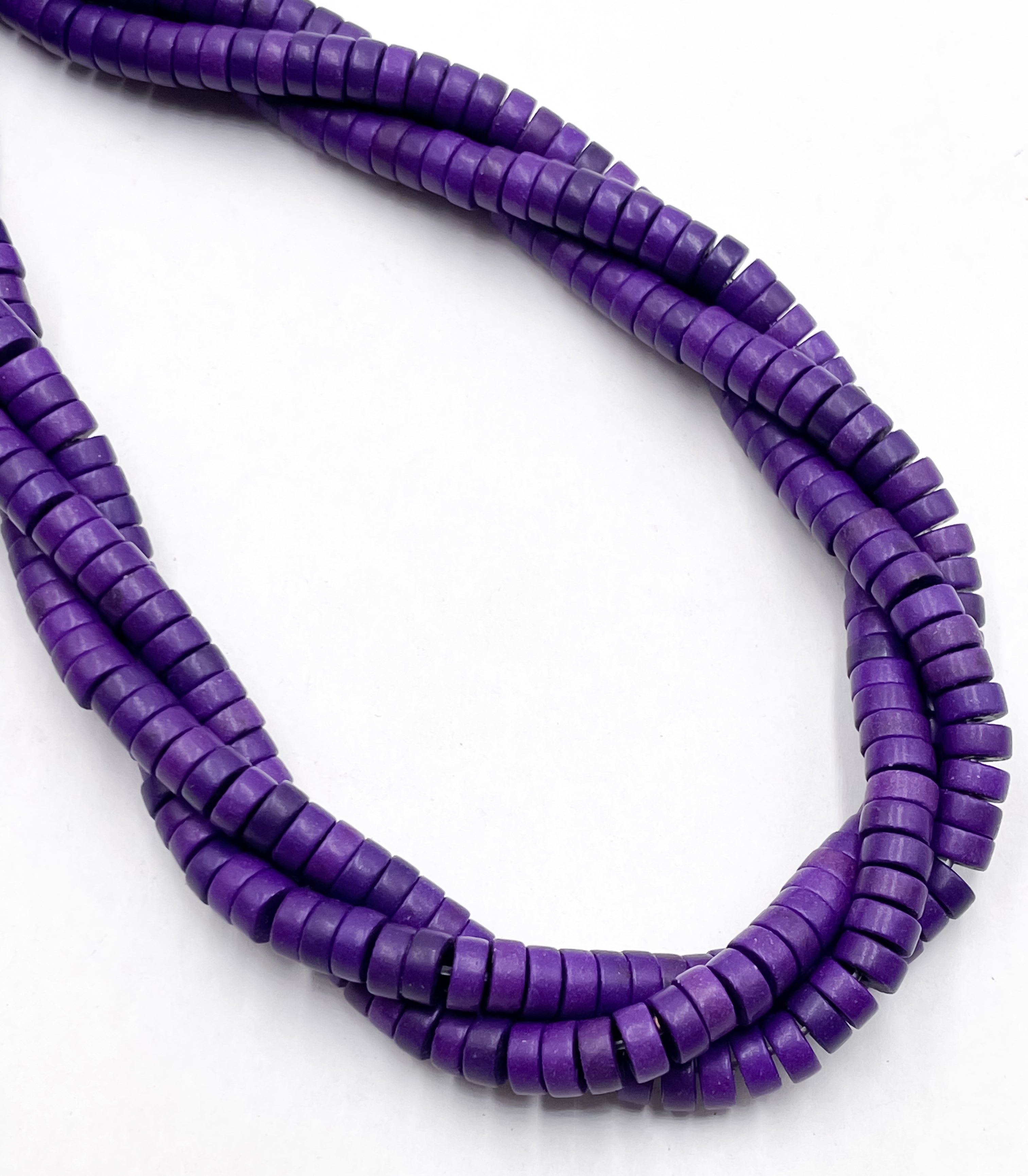 Natural Dyed Howlite Turquoise Heishi Beads - 3x6mm Disc Shape - 15.5 Inch Strand for Jewelry Making, DIY Crafts & Boho Necklace Designs