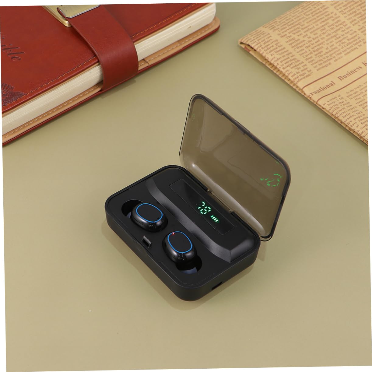 Hemobllo Wireless Over-Ear Headphones with Active Noise Cancelling, Bluetooth 5.0, Hi-Fi Sound & Breathing LED Lights - Perfect for Travel, Office Work, and Gaming Sessions