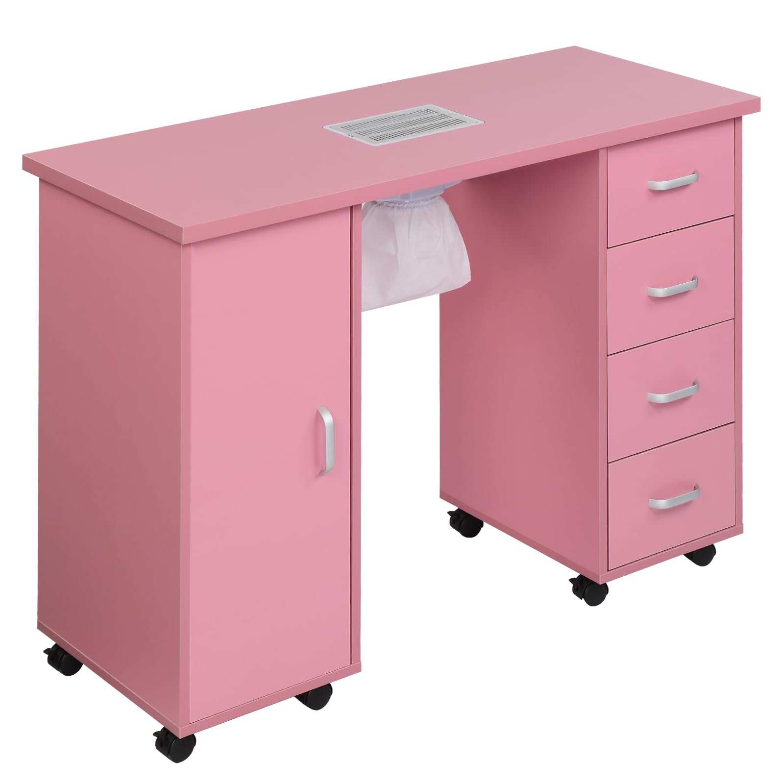 Professional Nail Art Manicure Table with Fan & Dust Collection - Salon Spa Workstation with Storage Cabinet - Perfect for Nail Technicians, Beauty Salons & Home Manicure Stations