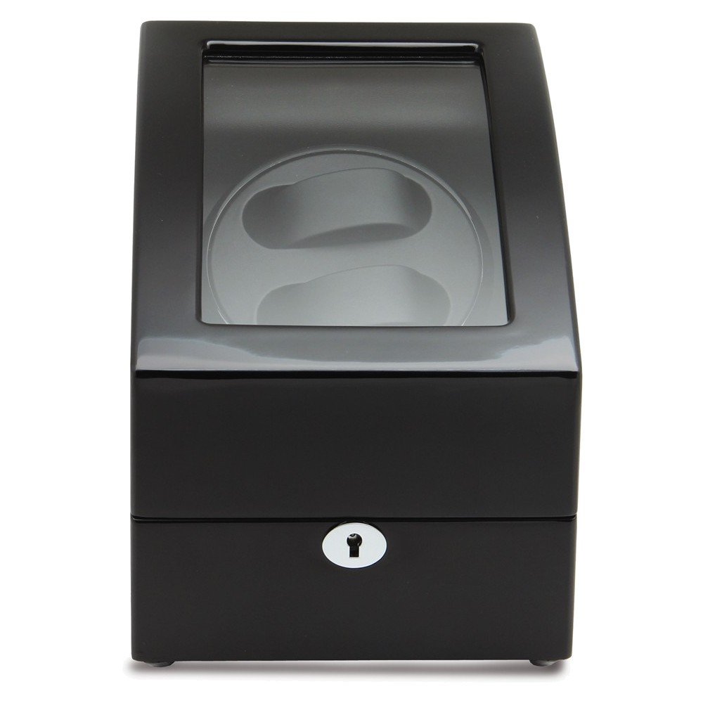 Premium Rotations High Gloss Black Finish Automatic 2-Watch Winder - Perfect for Luxury Watch Storage & Display at Home or Office