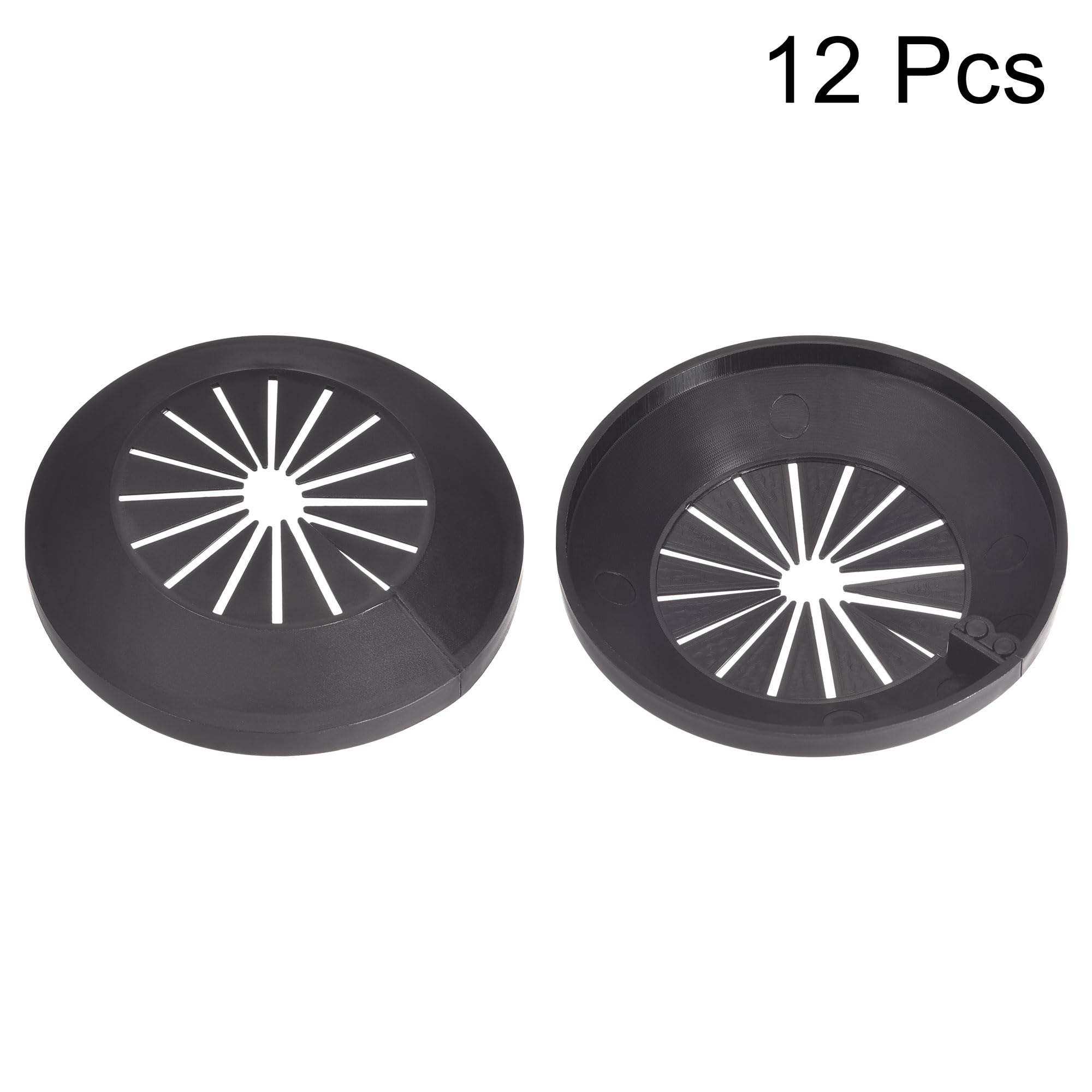 uxcell 15mm-40mm PP Plastic Pipe Cover Decoration - Black Escutcheon for Water Pipe & Drain Line (12pcs) - Bathroom, Kitchen & Home Improvement Use