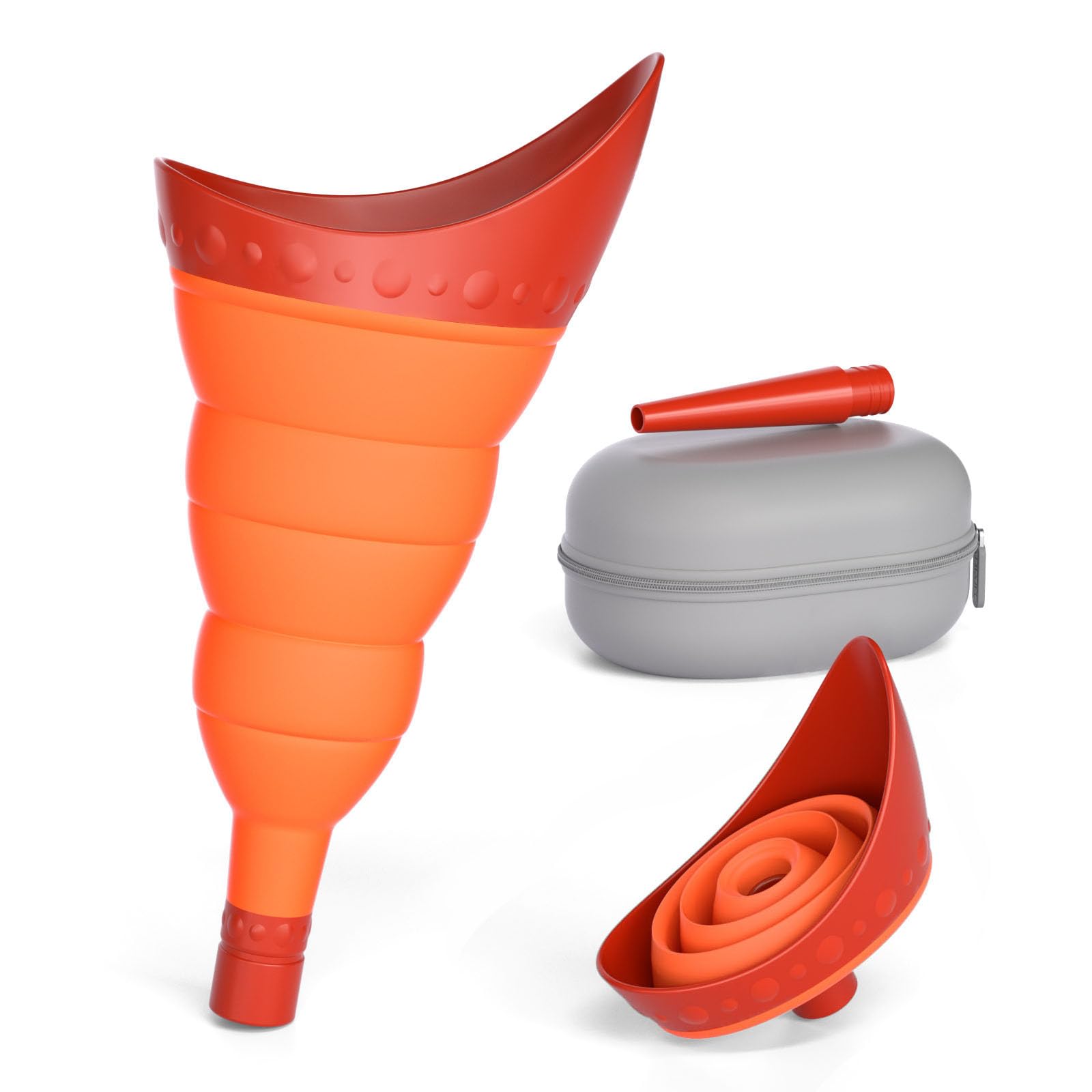 Foldable Female Urinal Device - Portable Pee Funnel for Women Travel, Stand to Pee Cup with Tube Case | Compact & Hygienic Solution for Camping, Hiking, Road Trips & Outdoor Adventures