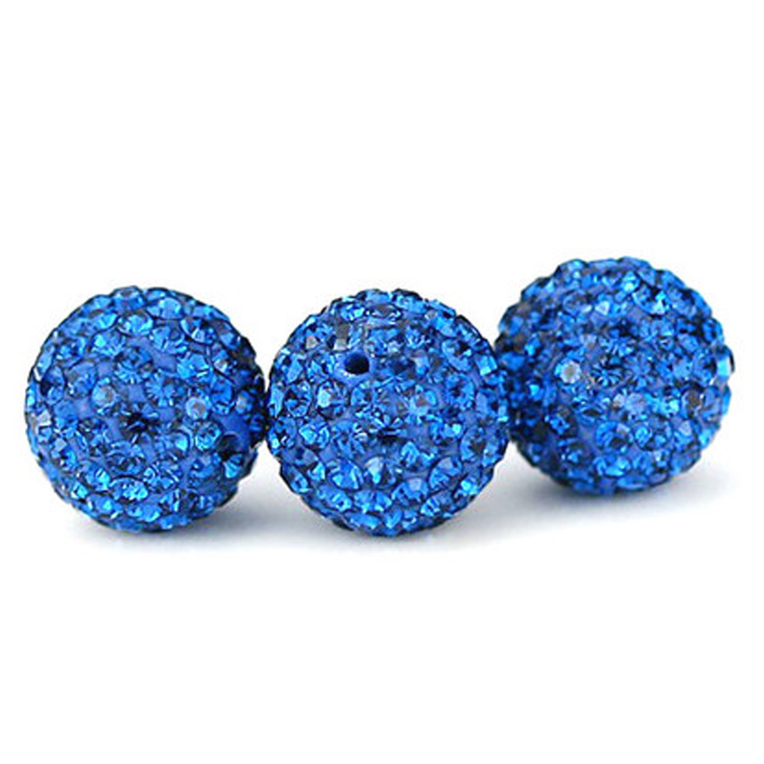 RUBYCA 8mm Royal Blue Pave Czech Crystal Disco Ball Clay Beads - 20pcs for Shamballa Bracelets, DIY Jewelry Making, Bohemian Style Accessories | Perfect for Festival, Party, Yoga & Meditation Jewelry