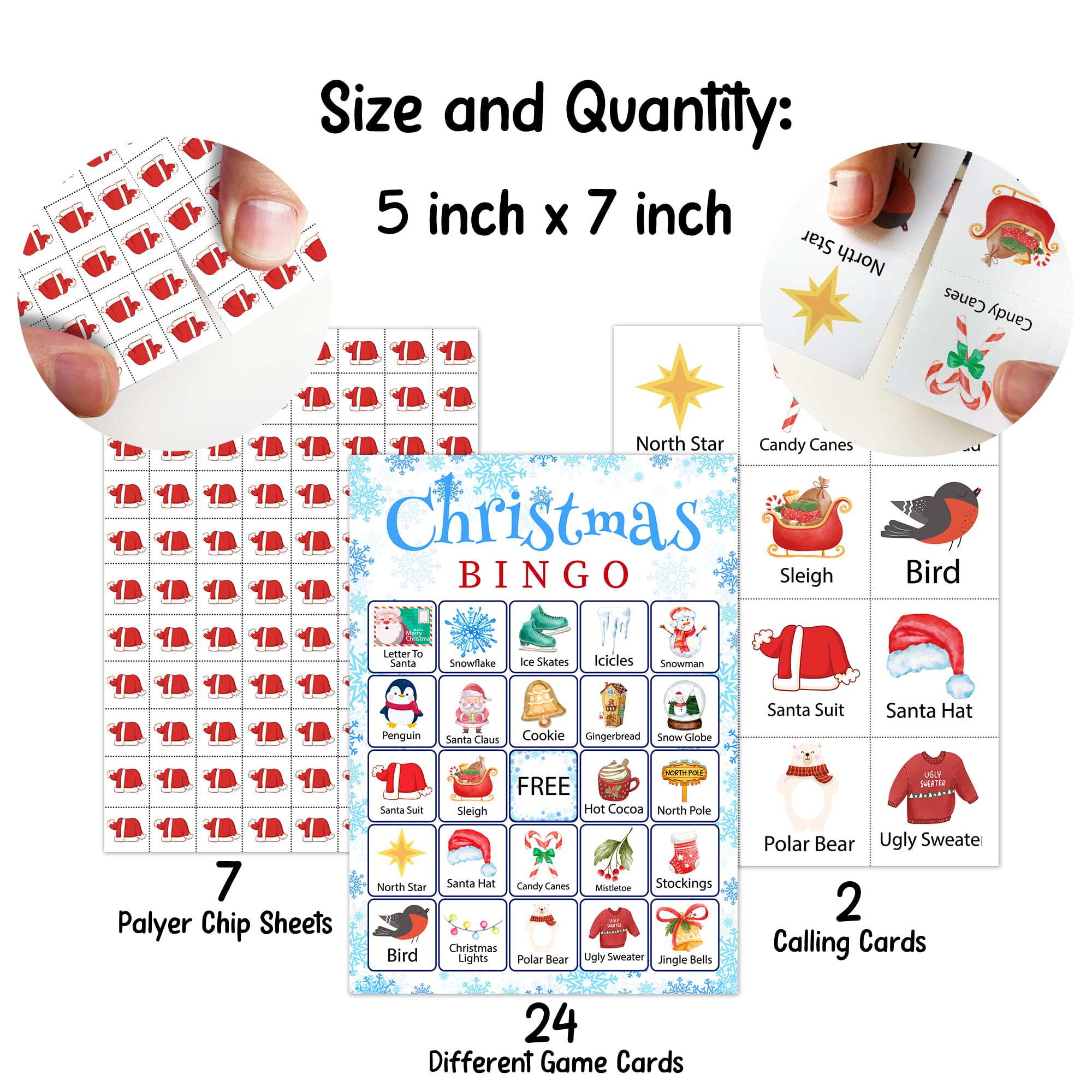 Christmas Bingo Game Set for 24 Players - Fun Holiday Party Game Cards for Family Gatherings, Birthday Celebrations & Group Activities | Perfect Gift for Women, Men & Friends | Great for Christmas Parties, Family Game Nights & Office Events