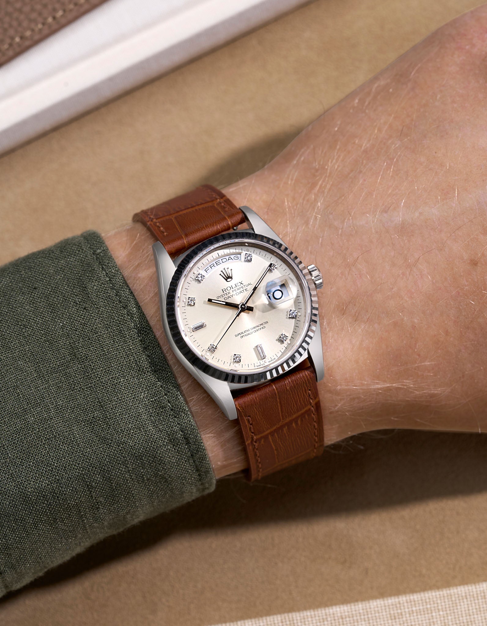 Premium Light Brown Embossed Alligator Leather Watch Strap - 18mm & 21mm Width - Luxury Replacement Band for Rolex, Omega & Dress Watches - Perfect for Business, Formal & Special Occasions