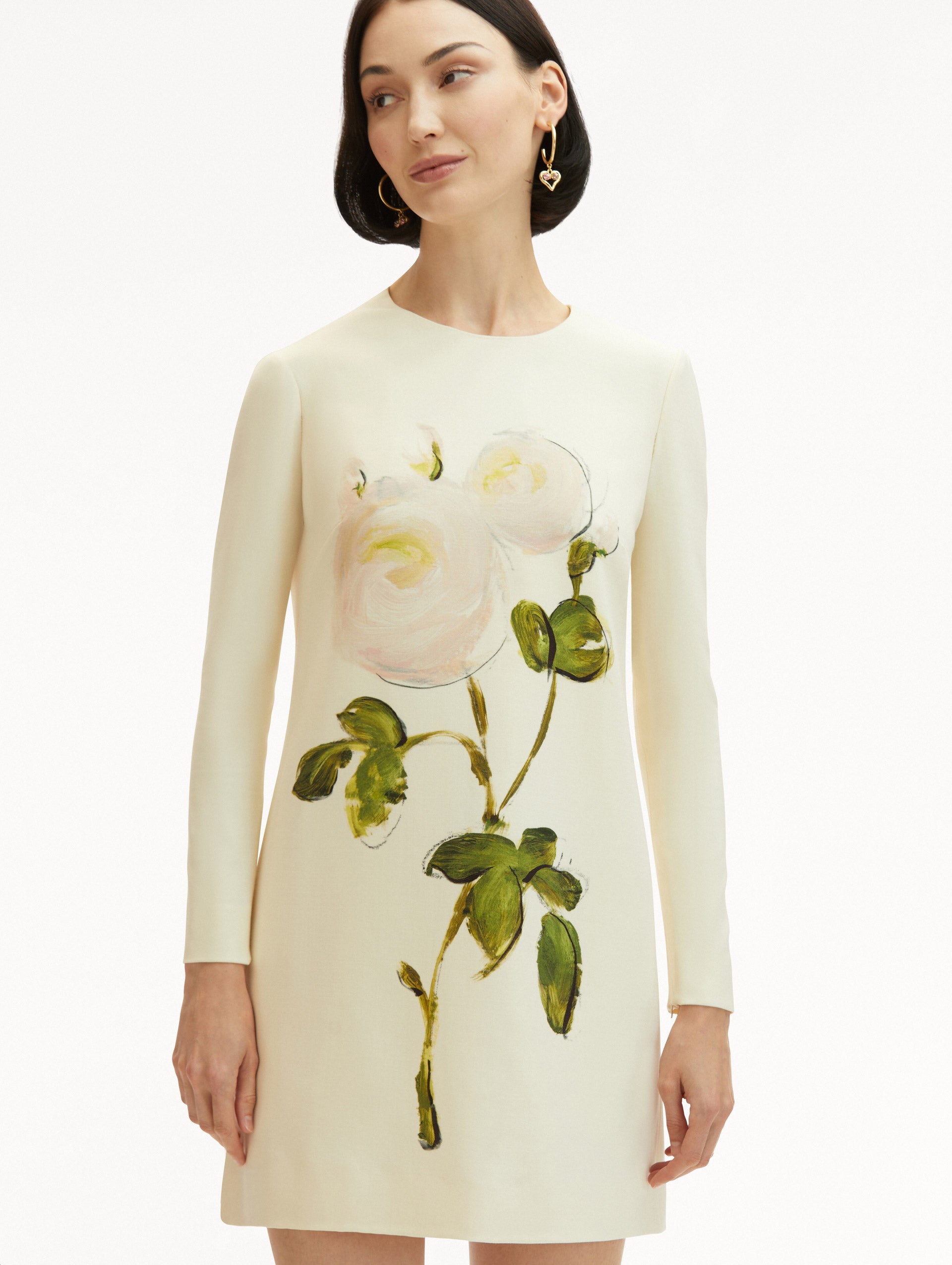 Elegant Painted Roses Shift Dress for Women - Floral Print Summer Casual Dress for Office, Party & Date Night