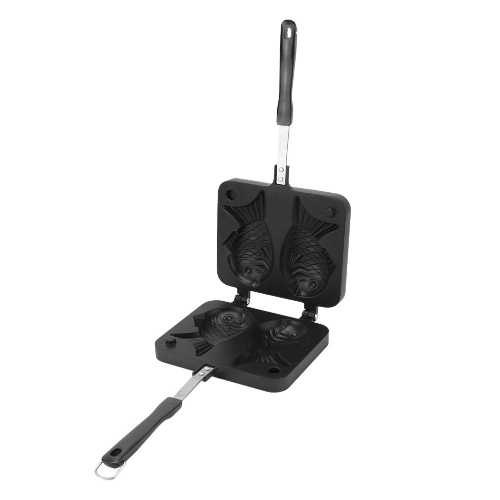 Japanese Taiyaki Fish-Shaped Cake Pan - Aluminum Alloy Traditional Waffle Maker with 2-Sided Mold for Perfect Fish-Shaped Bread & Desserts - Ideal for Home Baking, Tea Parties, and Japanese Snack Making