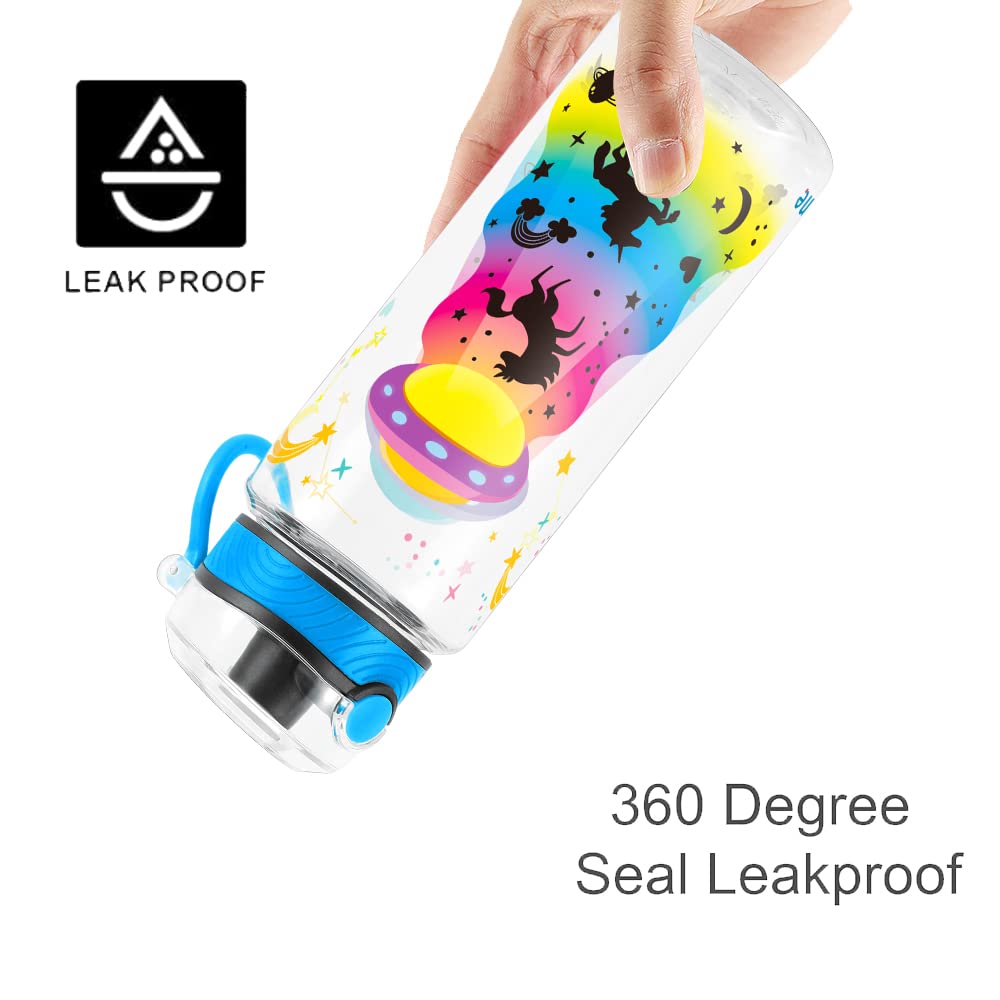 BPA-Free 23oz (680ml) Cute UFO Water Bottle for Kids & Girls - Tritan, Leak Proof, Easy to Clean with Carry Handle - Perfect for School, Travel & Outdoor Activities