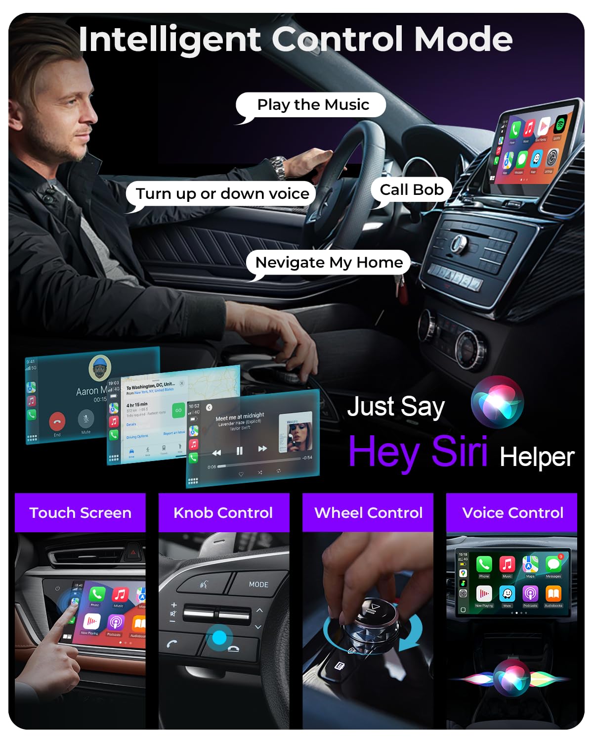 Wireless CarPlay Adapter for iPhone & Android Auto 2-in-1 - Fast & Stable Bluetooth CarPlay Dongle - Convert Wired to Wireless for iOS 10+/Android 11+ - Perfect for Commuting, Road Trips & Hands-Free Driving