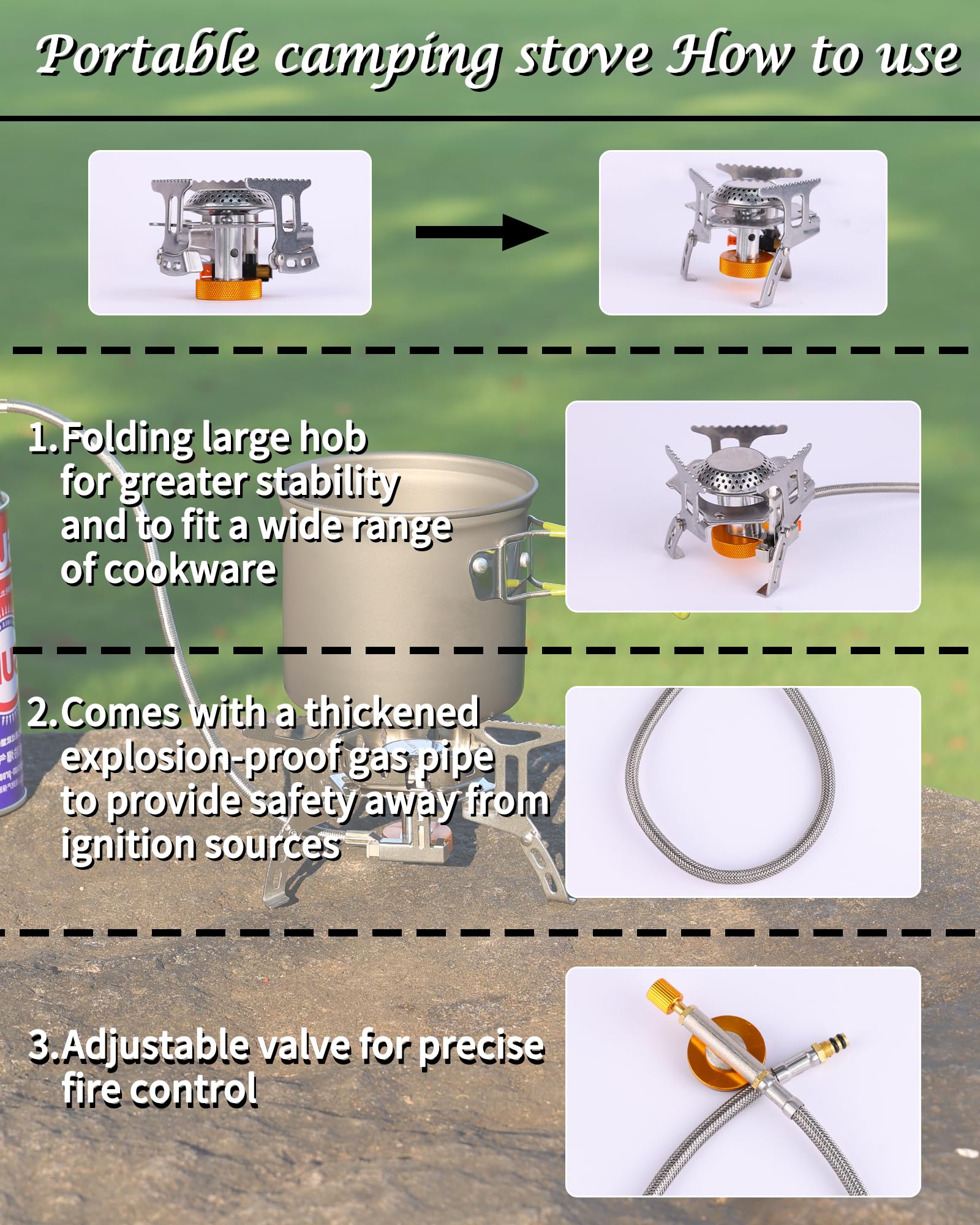 **Portable Camping Mess Kit - Lightweight Backpacking Cooking Set with Pot, Stove, Cup, Utensils & Cleaning Tools for Hiking, Picnic & Outdoor Adventures**
